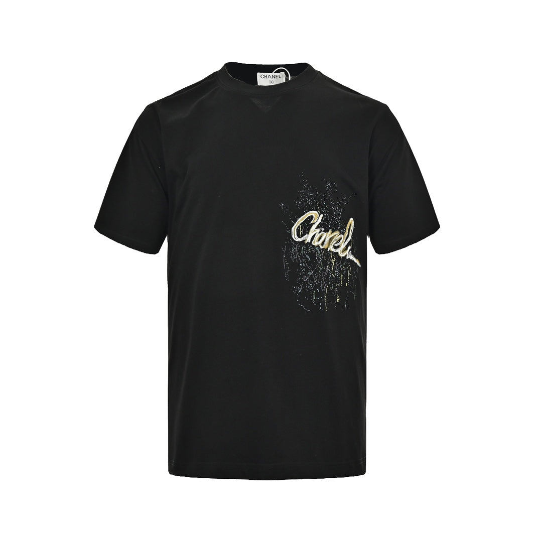 Hand-painted graffiti logo printed short sleeves