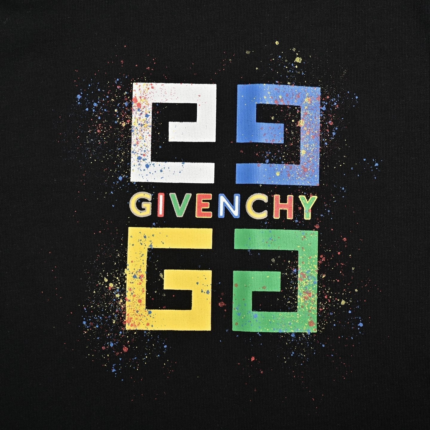 25ss Palace Grid Color Splash Ink Printed Short Sleeve
