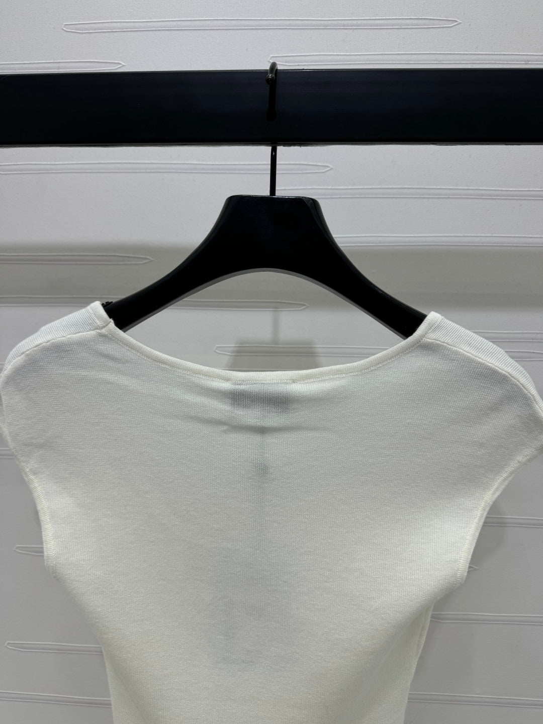 25 White Tank Top Square Neck Knitted
