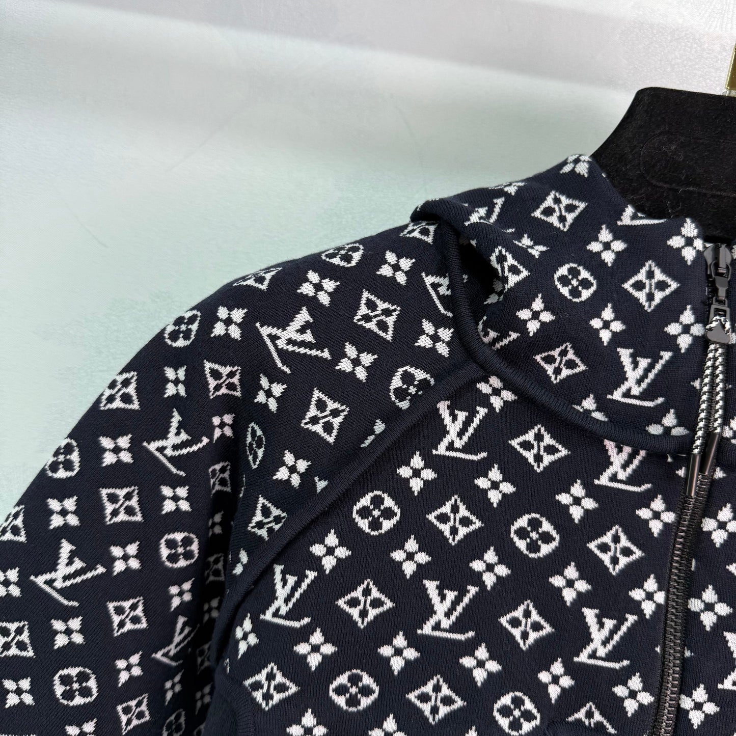 2025 Early Fall Jacquard patchwork hooded knitted short-sleeved cardigan!