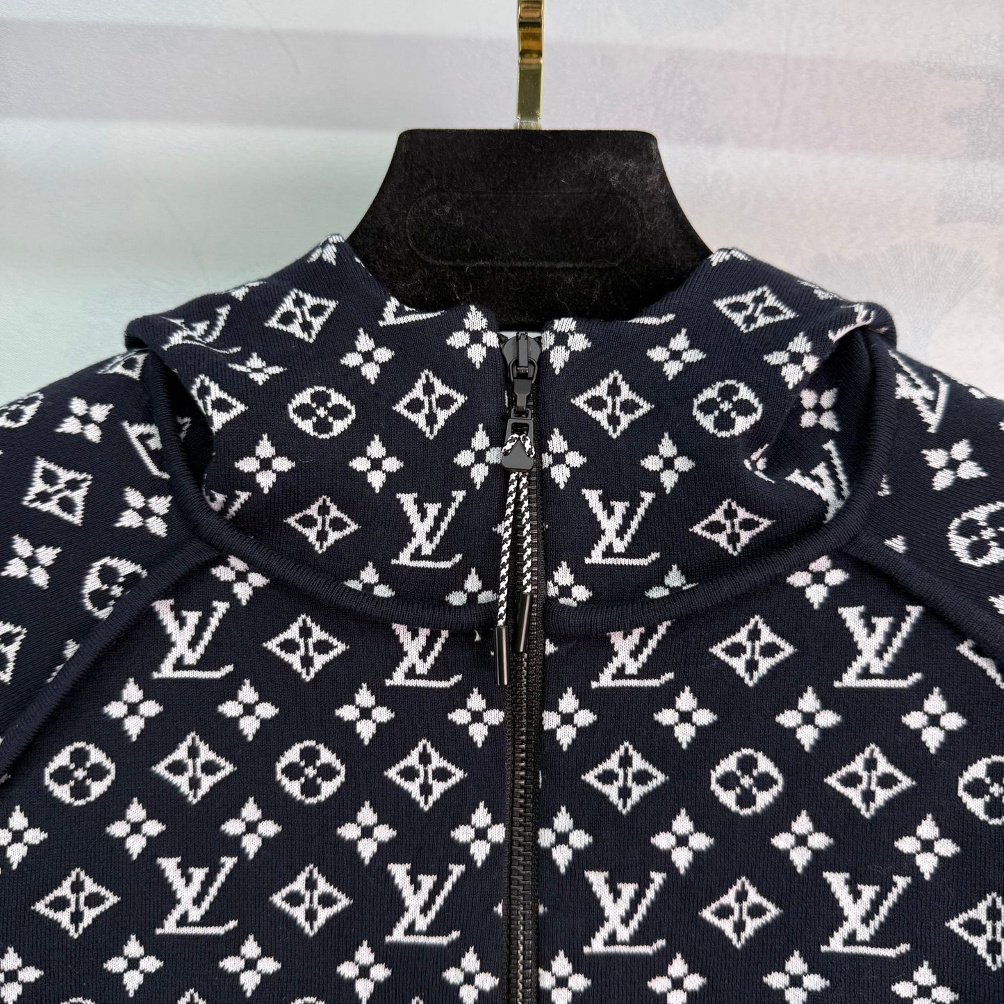 2025 Early Fall Jacquard patchwork hooded knitted short-sleeved cardigan!