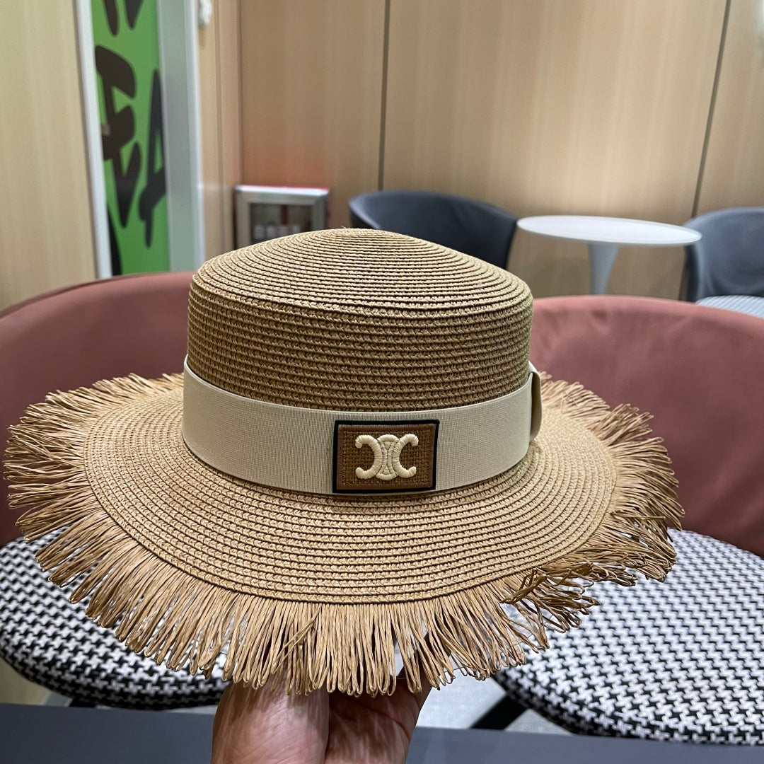 WIDE BRIM HAT MODEL 651885 IN NAUTRAL WOVEN STRAW