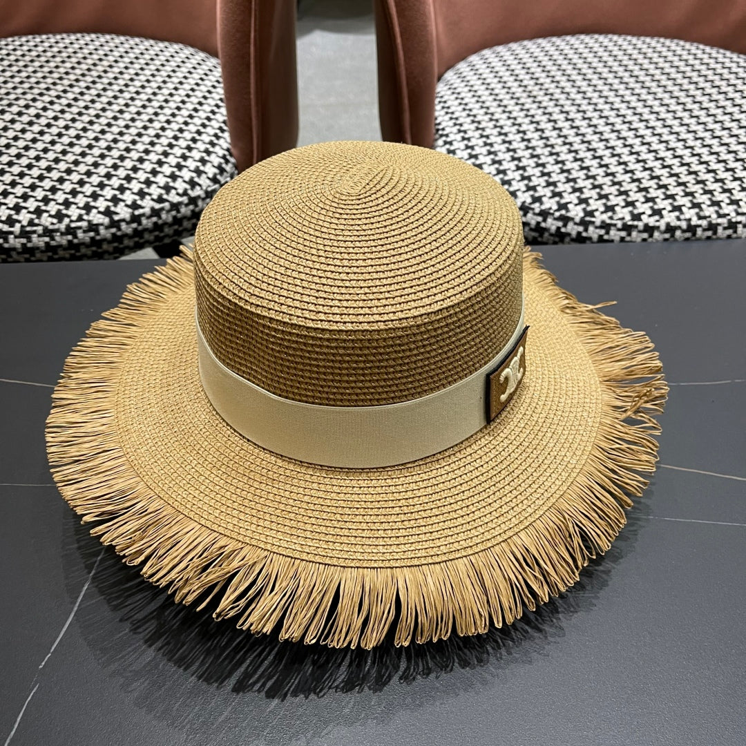 WIDE BRIM HAT MODEL 651885 IN NAUTRAL WOVEN STRAW