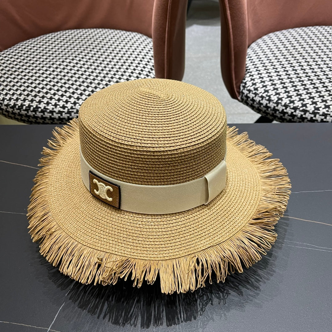WIDE BRIM HAT MODEL 651885 IN NAUTRAL WOVEN STRAW