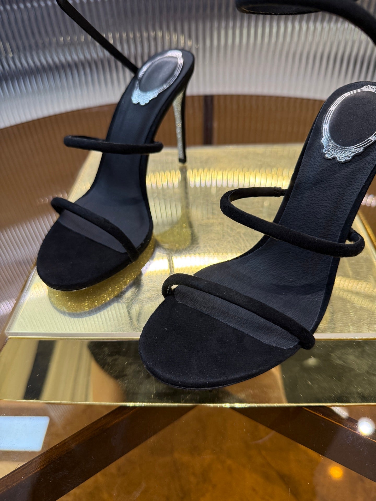 25C Classic Sandals 9.5cm Black Sheepskin 310621