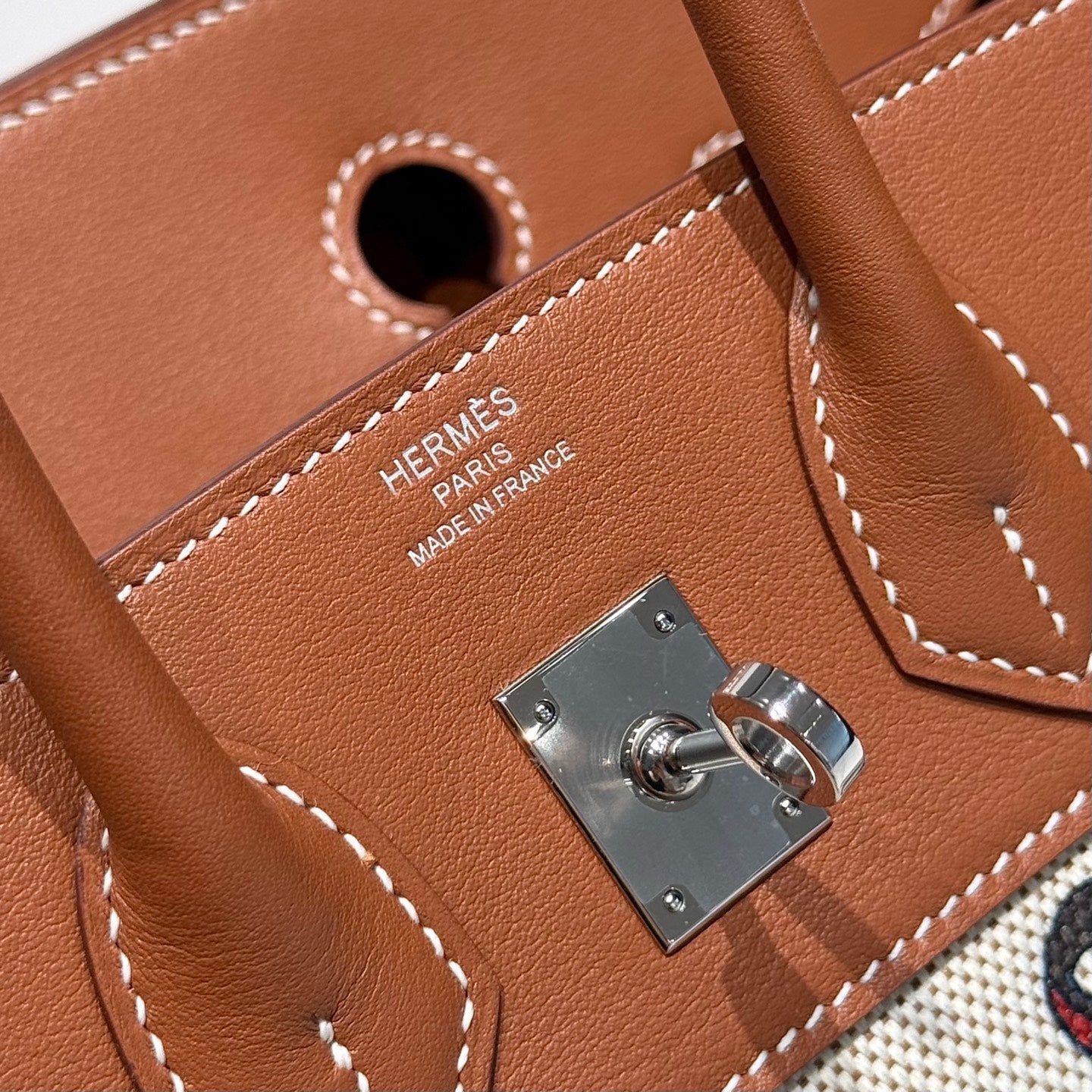Birkin 25cm Golden Brown Swift Cowhide With Horse Totem Beige Canvas Fabric Shw 249990