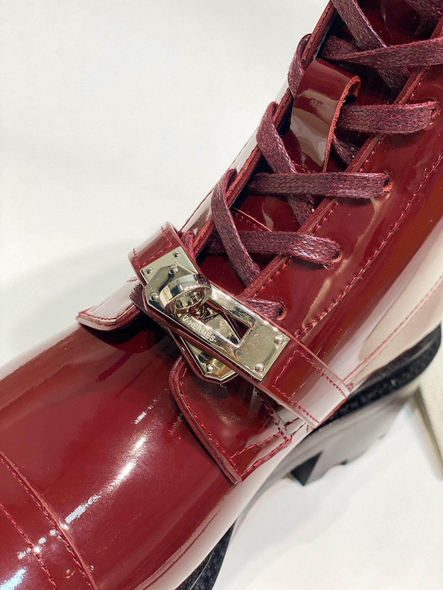 Funk Ankle Boot Red Shiny Cowhide 348024