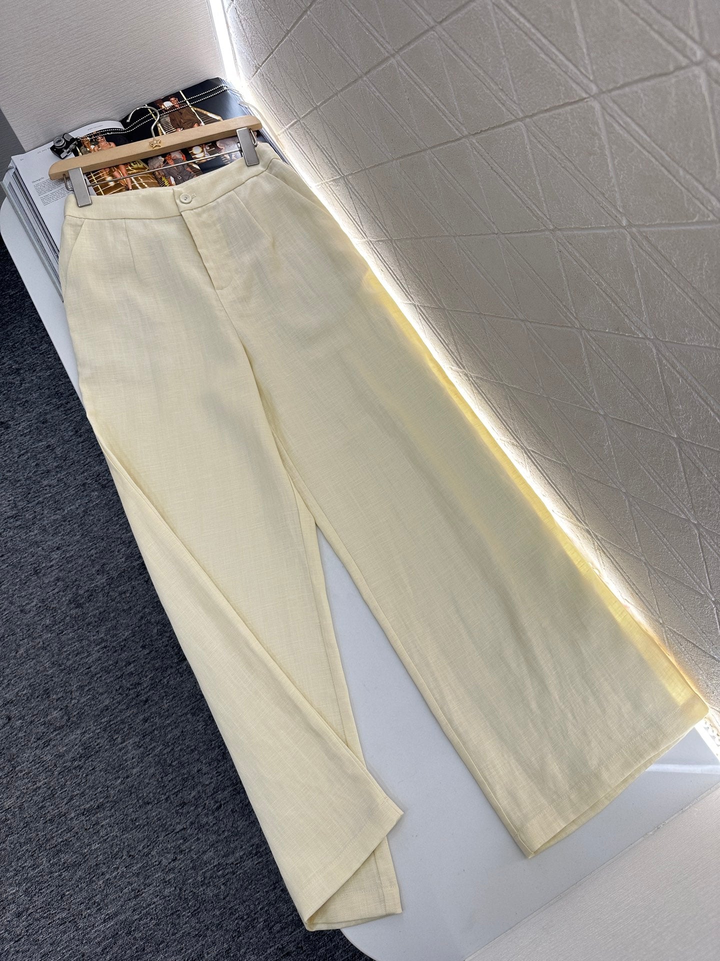 25 Silk scarf vest wide-legged pants set
