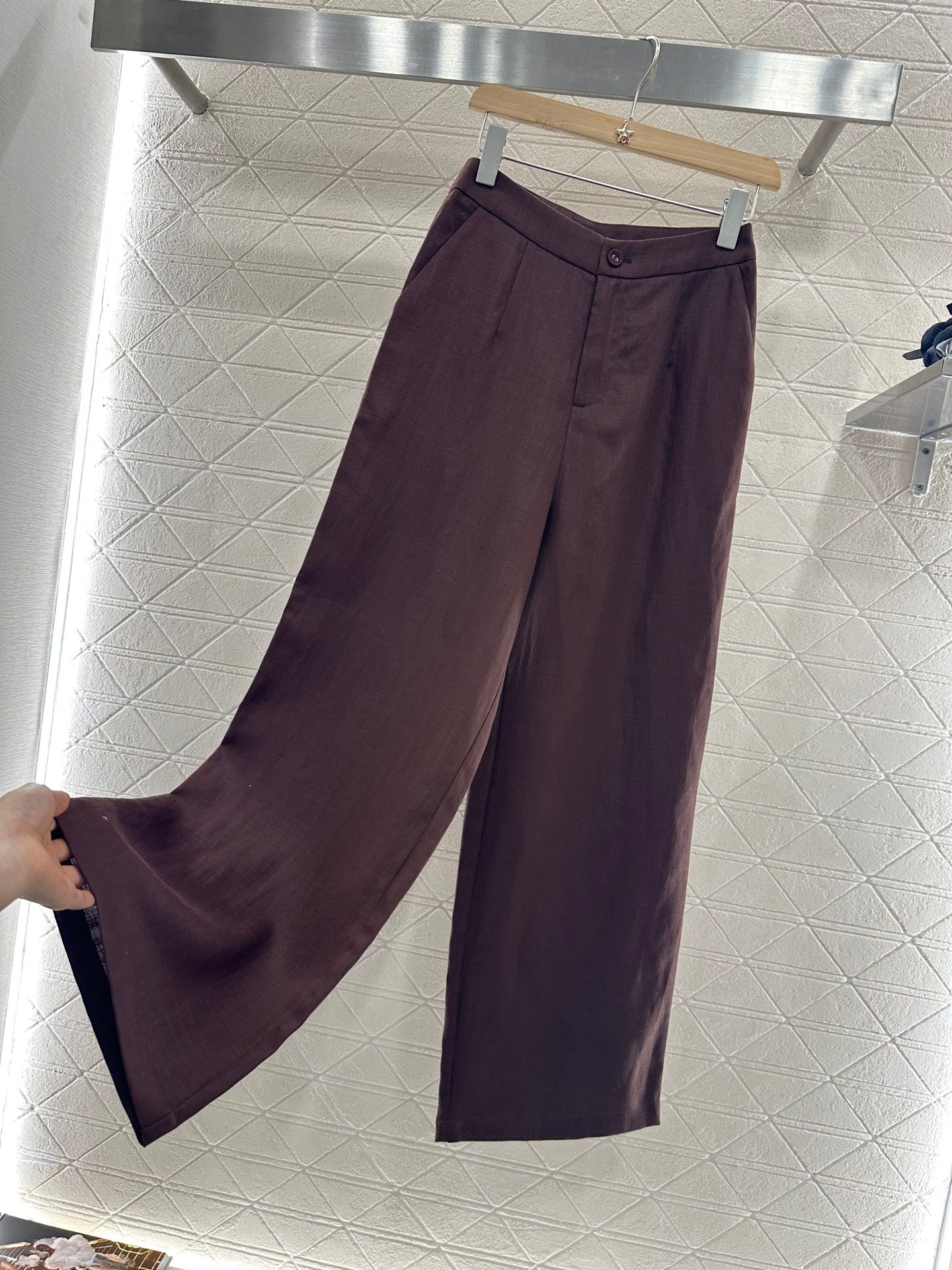 25 Silk scarf vest wide-legged pants set