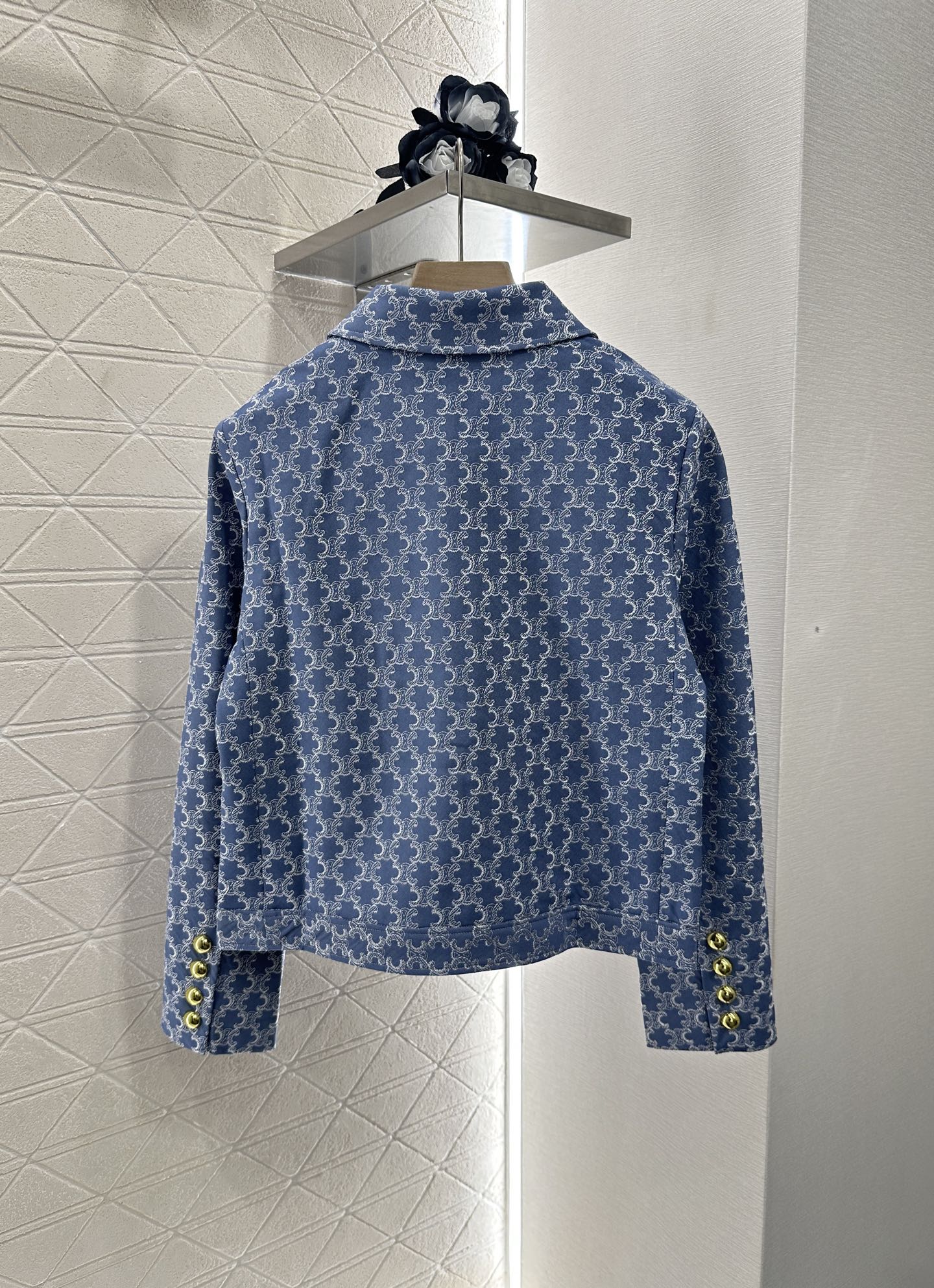 2025 new embroidered denim lapel jacket skirt suit