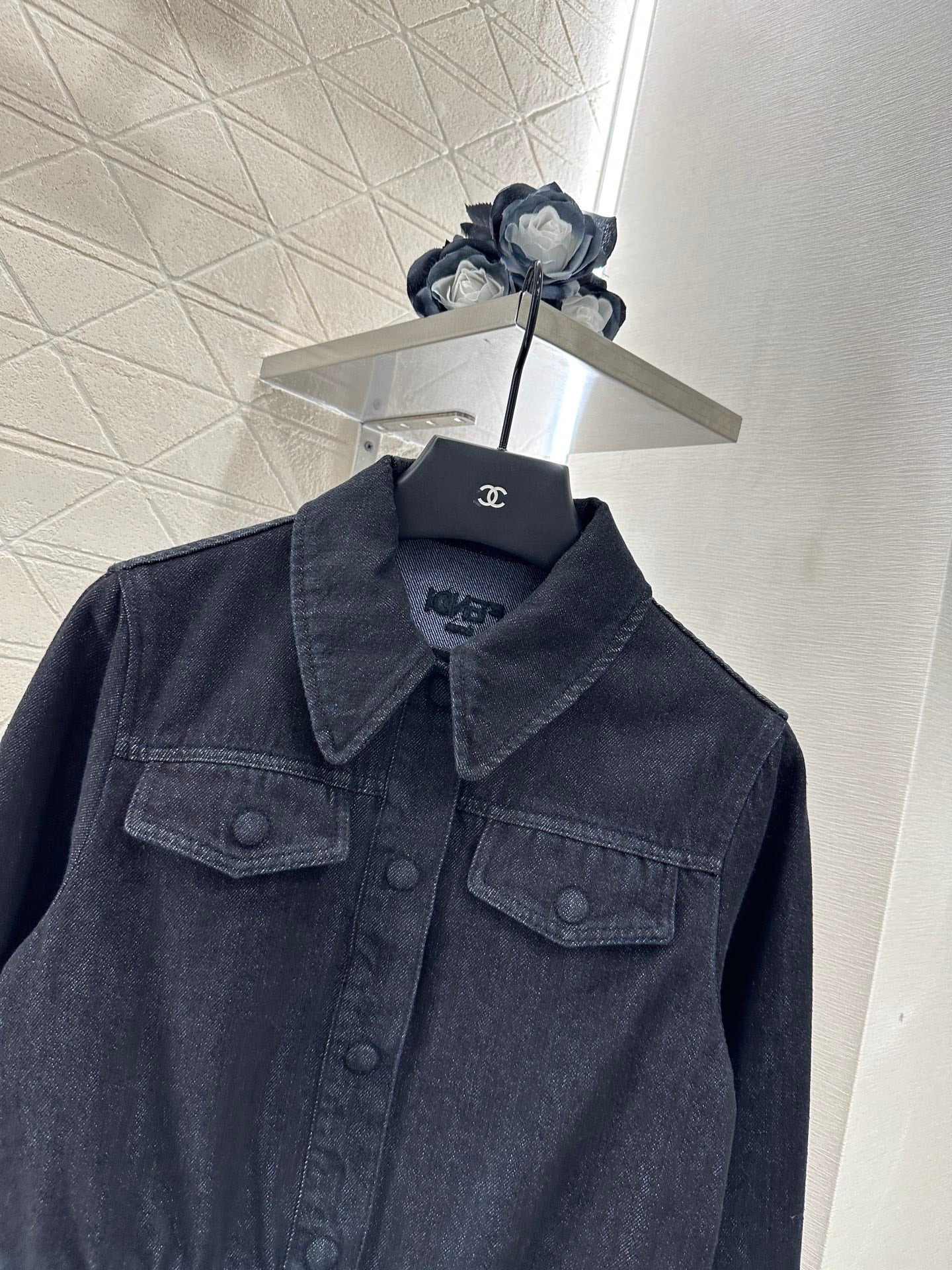 25 Retro Denim Jacket and Skirt Set