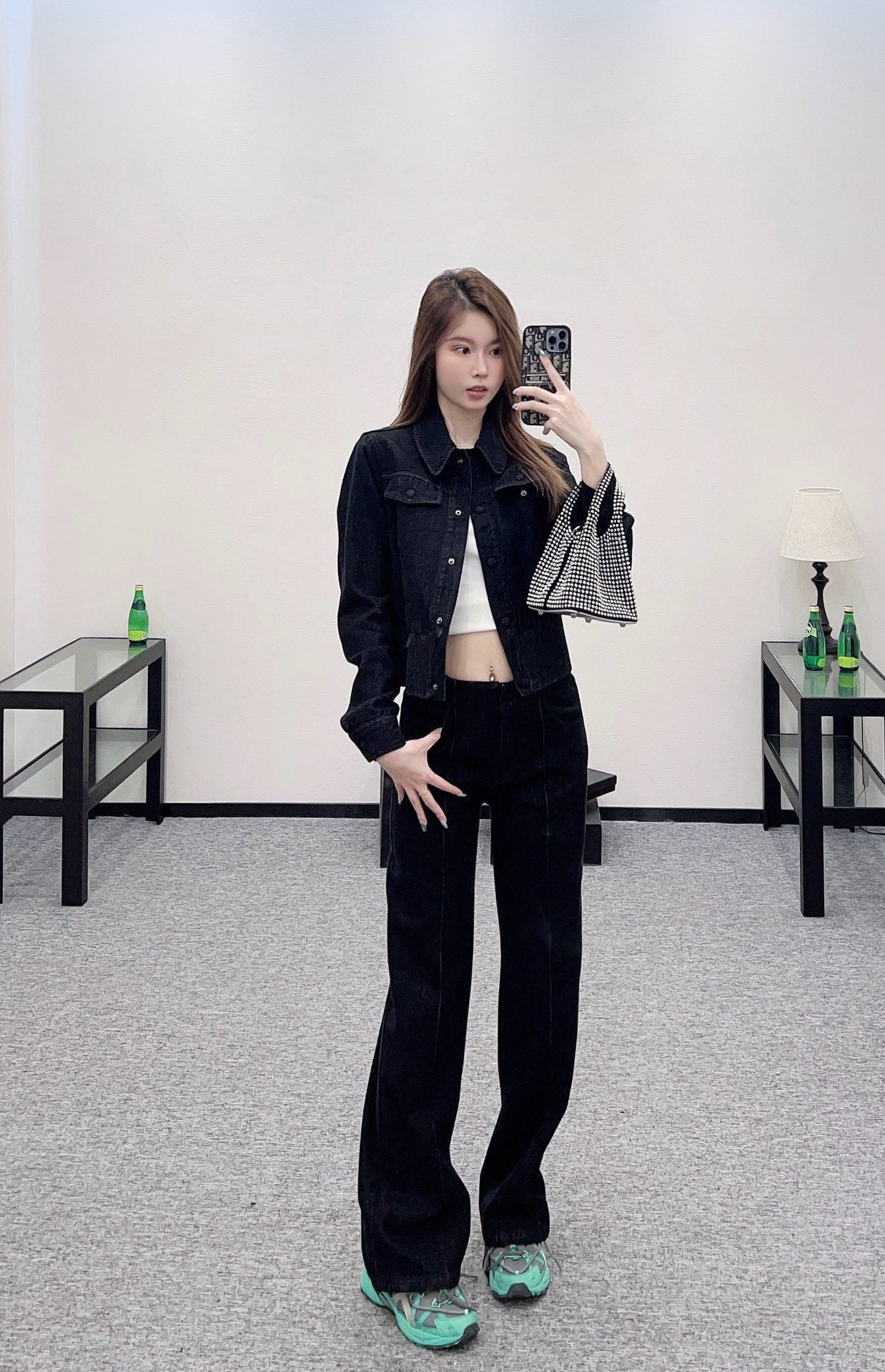 25 Retro Denim Jacket and Pants Set