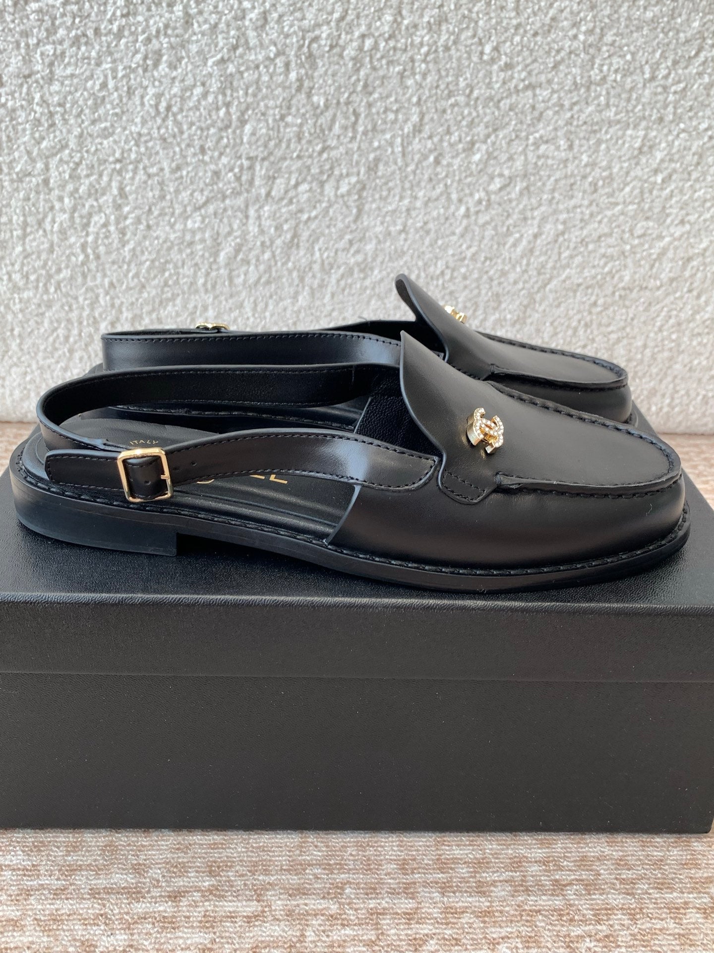 25S Slingback Loafer Black Calfskin