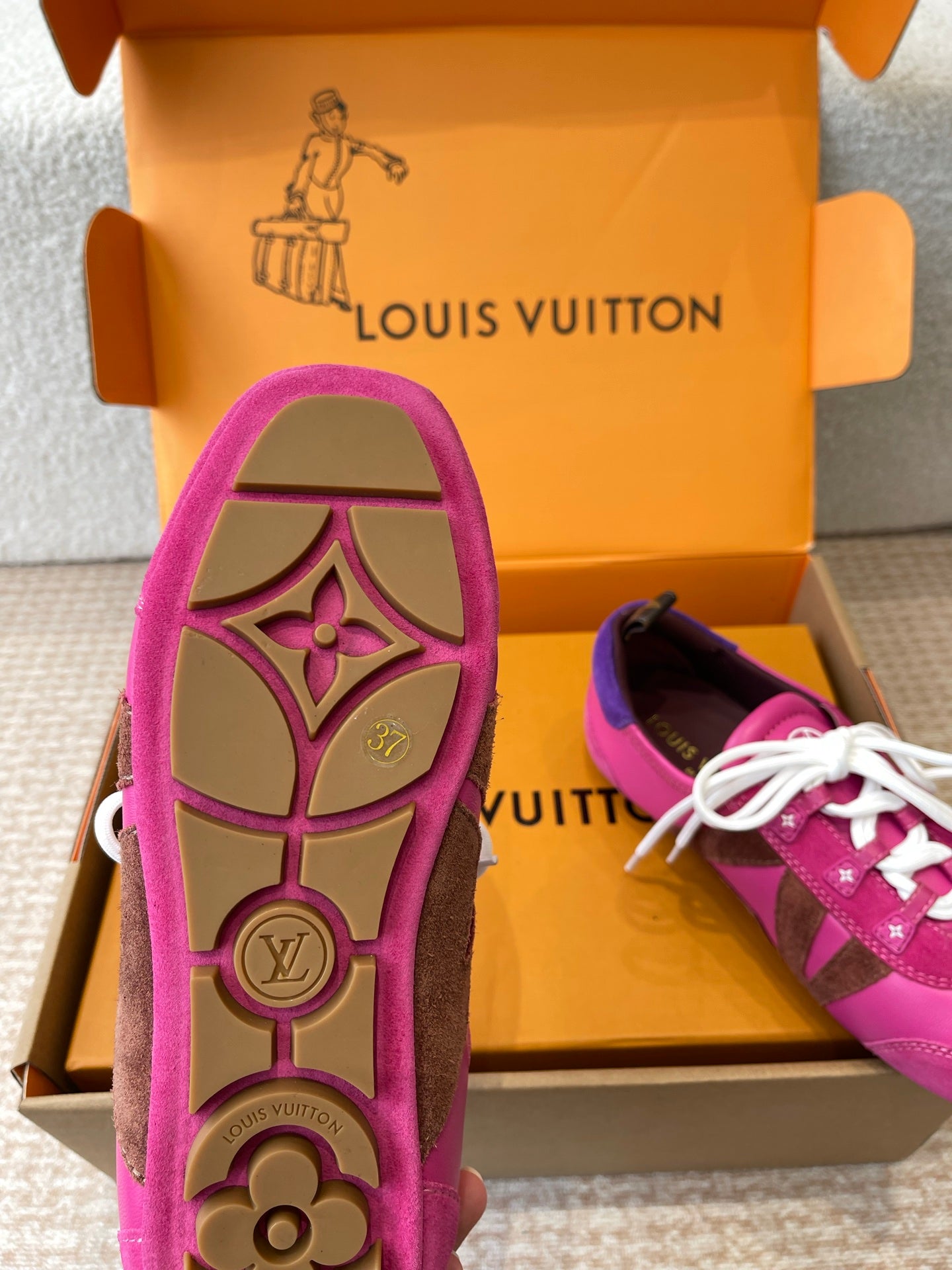 Sneakerina Hot Pink Mix Brown Mix Purple Suede Calfskin With Hot Pink Lambskin 298822