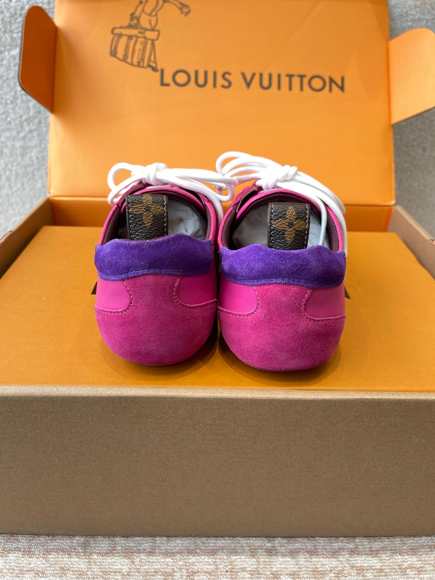 Sneakerina Hot Pink Mix Brown Mix Purple Suede Calfskin With Hot Pink Lambskin 298822