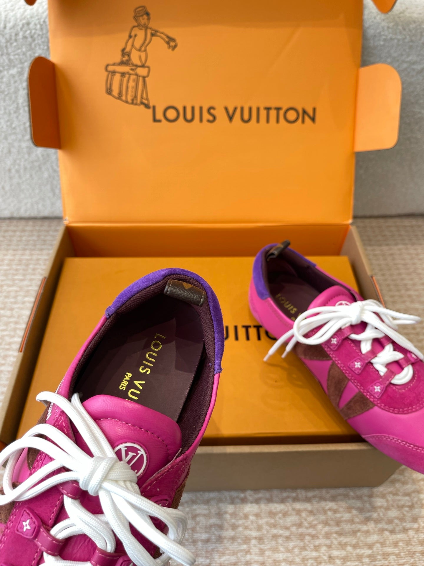 Sneakerina Hot Pink Mix Brown Mix Purple Suede Calfskin With Hot Pink Lambskin 298822