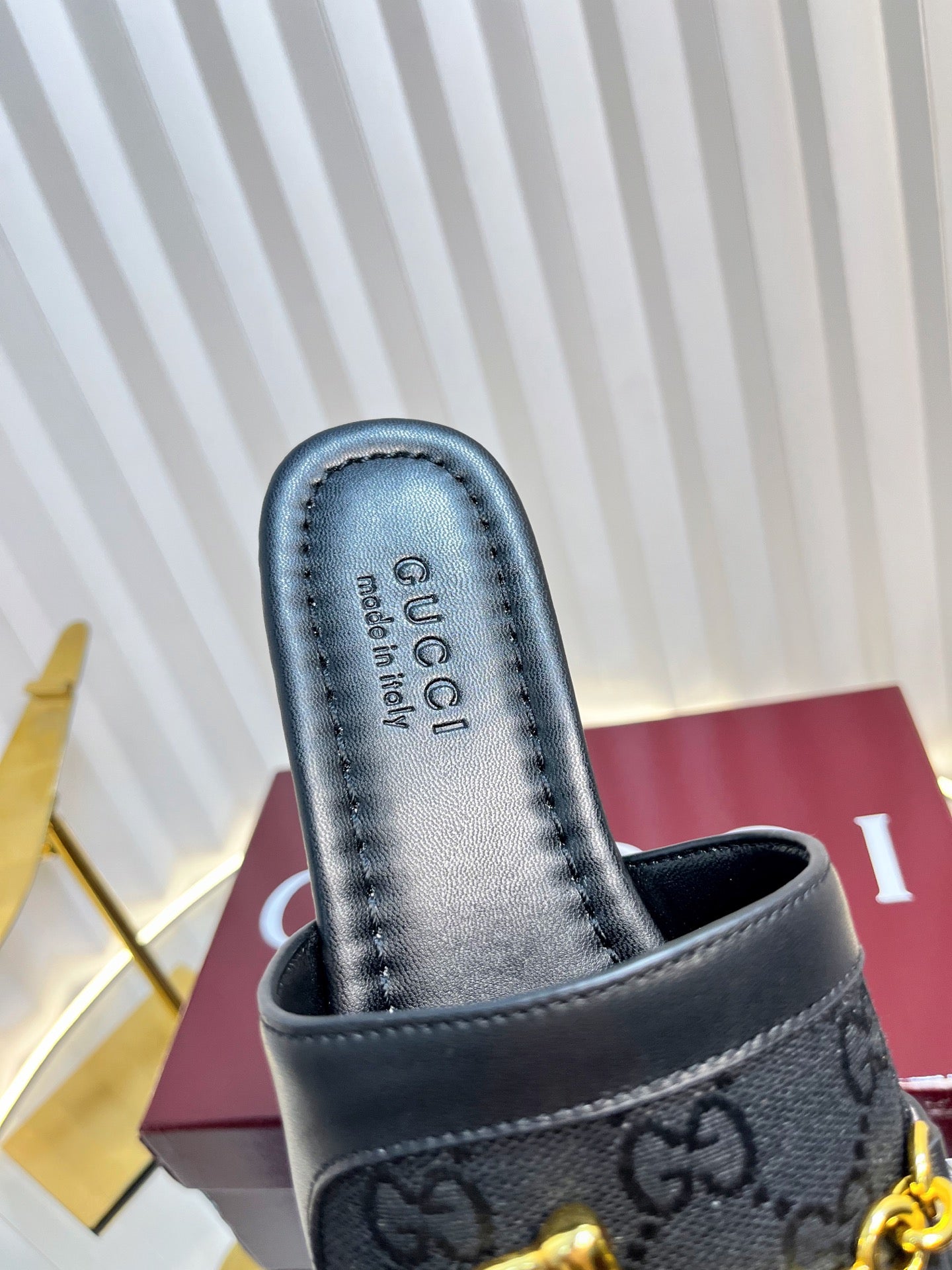 25 Horsebit GG Sandals Black Canvas 294676
