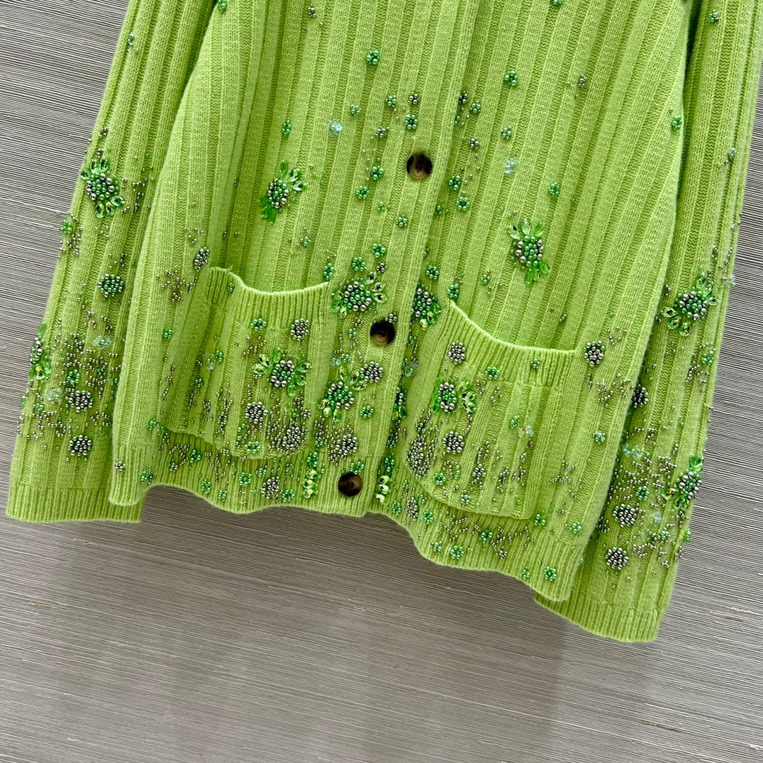 25 new autumn and winter products, heavy beaded embroidered cashmere cardigan