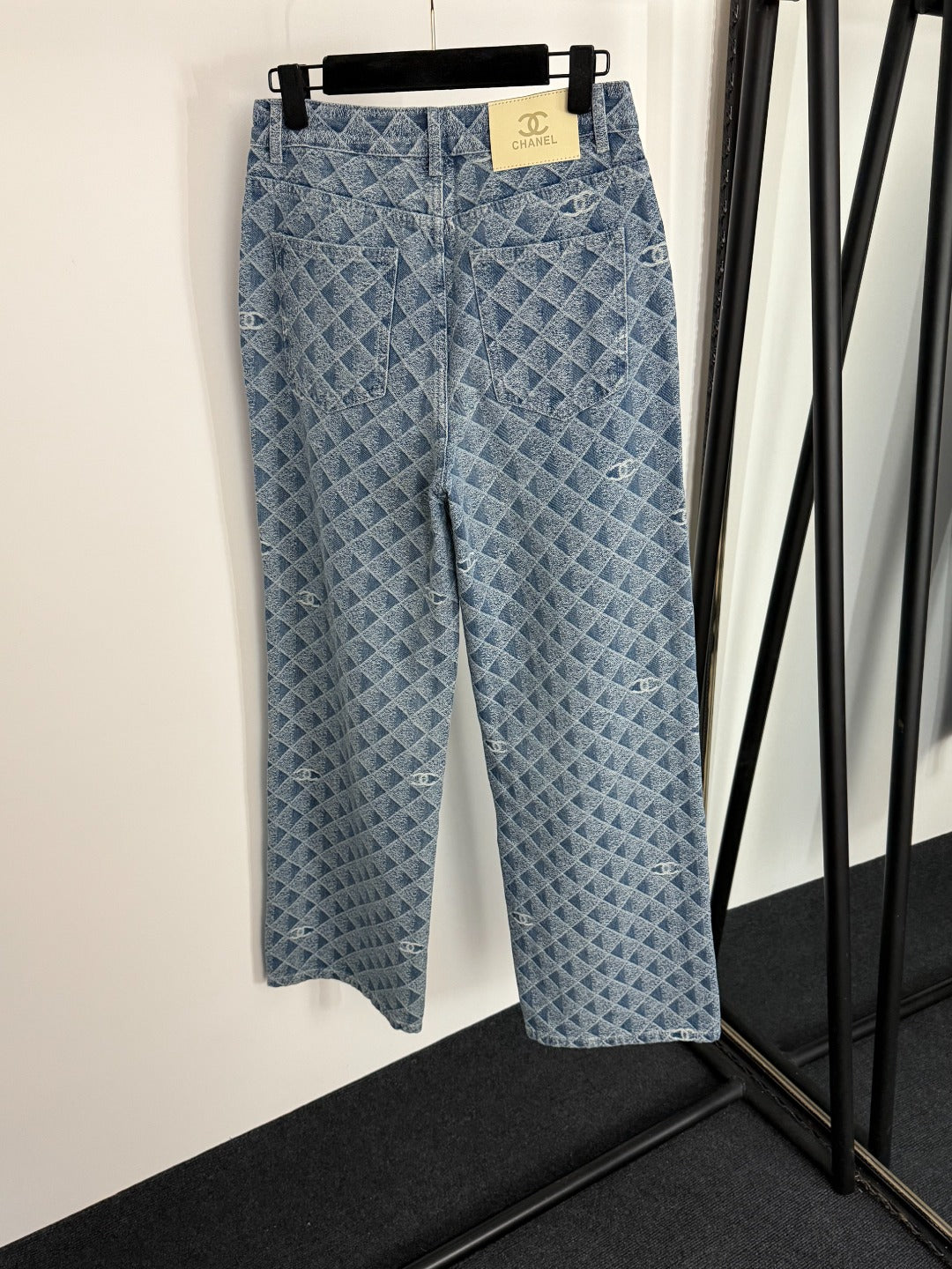25 New 3D Plaid Printed Denim Trousers