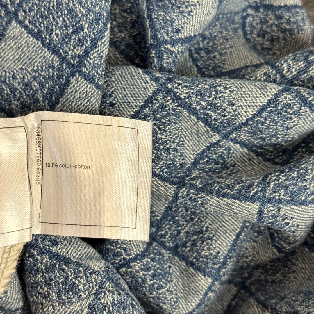 25 New 3D Plaid Printed Denim Trousers
