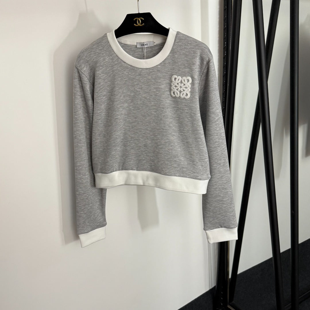 25 New Logo Embroidery Long Sleeve Pullover Sweatshirt + Casual Long Pants Sports Suit