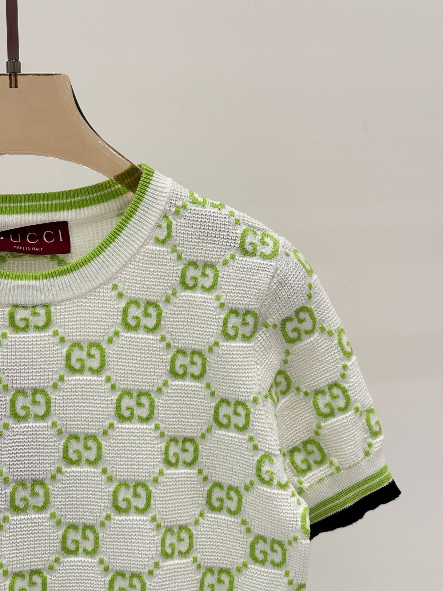 G 25 Early Spring New Appliquéd All-over Print Casual Knit Short Sleeve