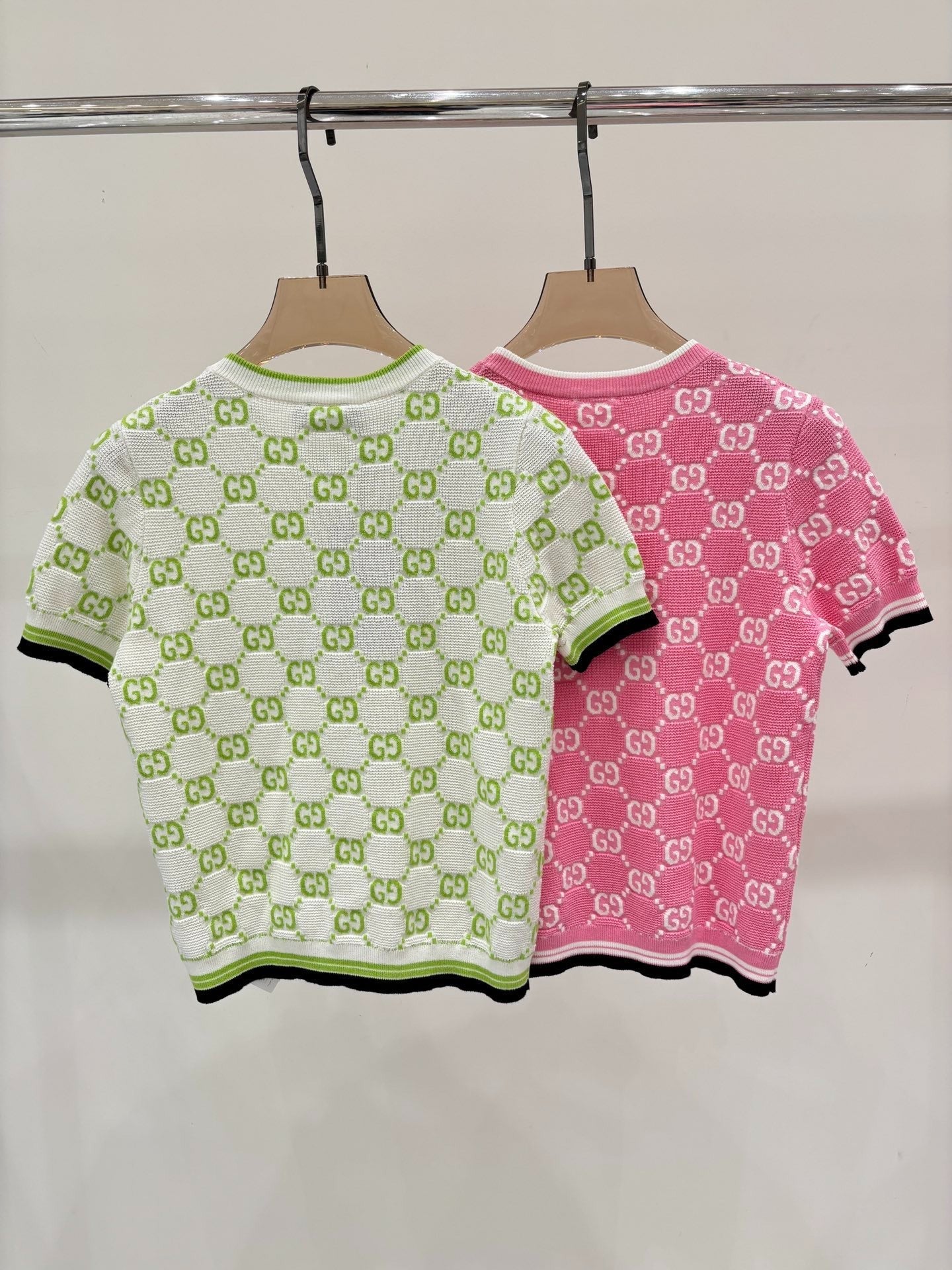 G 25 Early Spring New Appliquéd All-over Print Casual Knit Short Sleeve