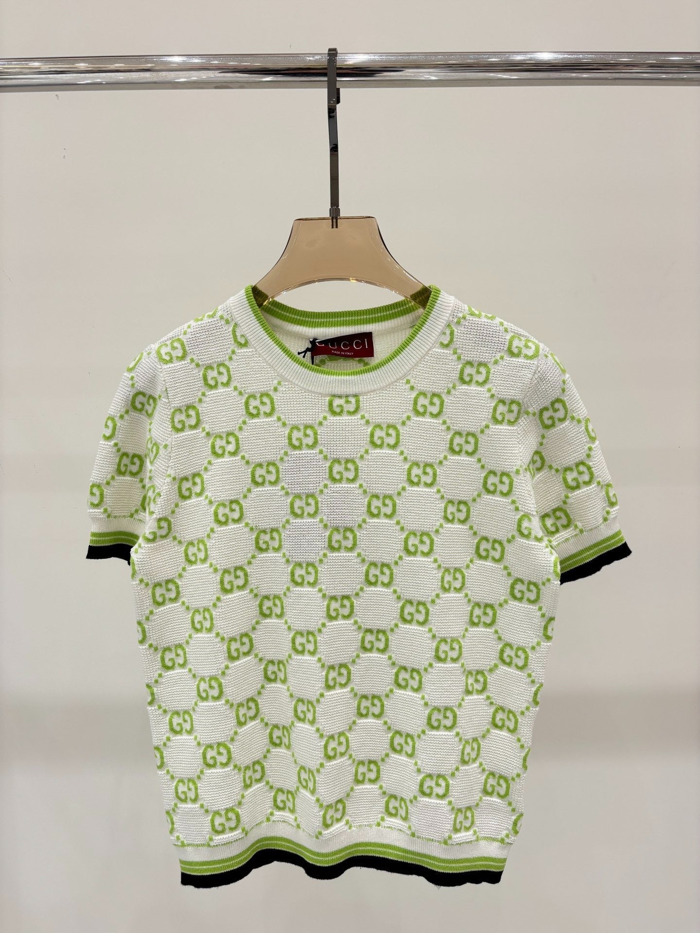 G 25 Early Spring New Appliquéd All-over Print Casual Knit Short Sleeve