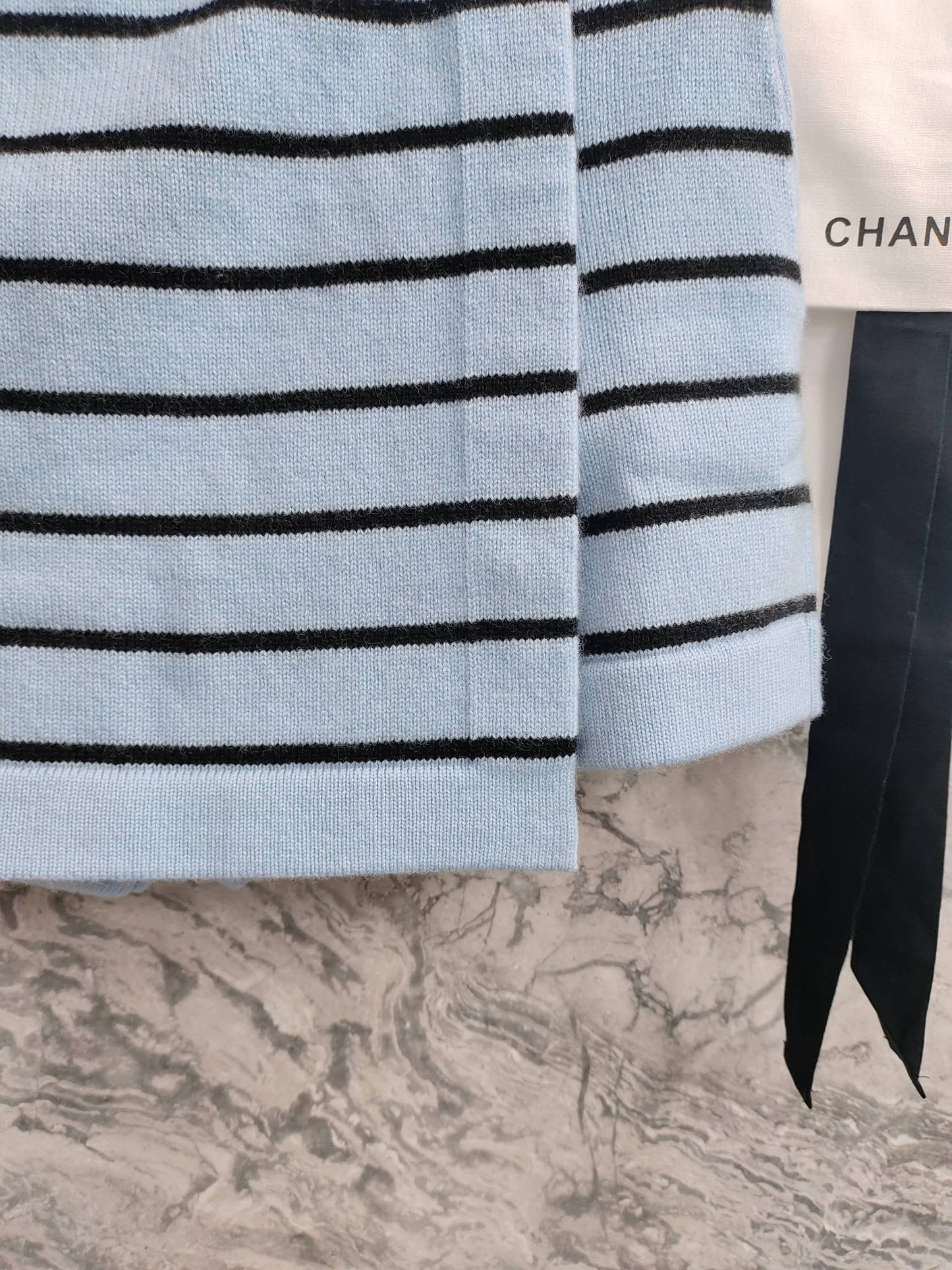 C 25 Light blue and black striped Swallow buttons short skirt