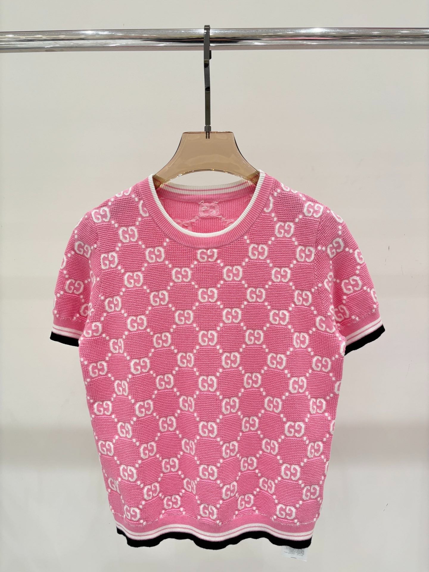 G 25 Early Spring New Appliquéd All-over Print Casual Knit Short Sleeve