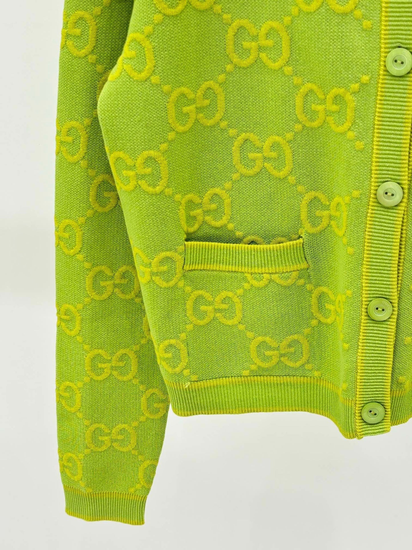 G 24 Early Autumn New round neck color blocking double G jacquard knit cardigan