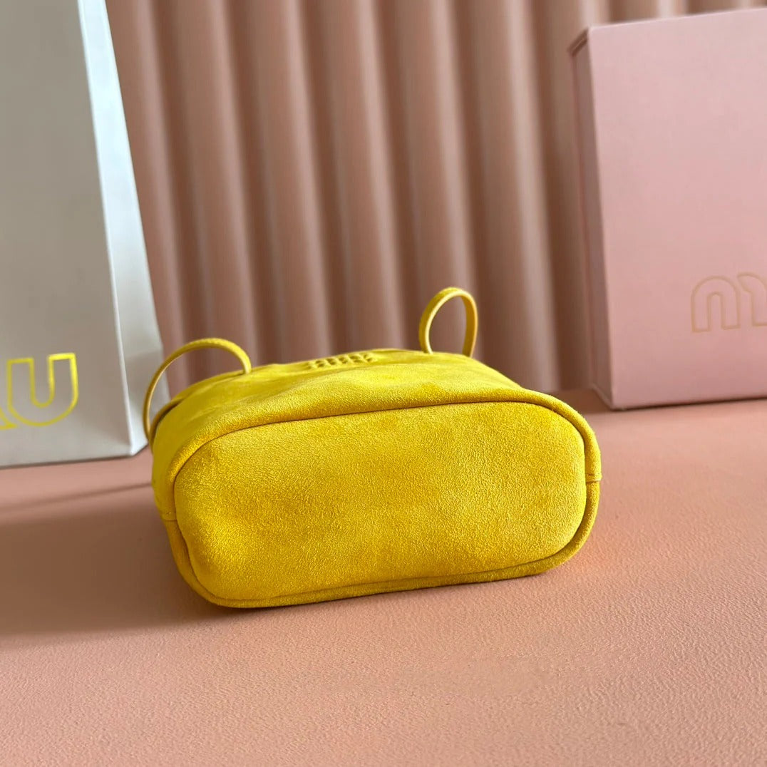 TOTE BAG 17 MUSTARD YELLOW IN NAPPA CALFSKIN