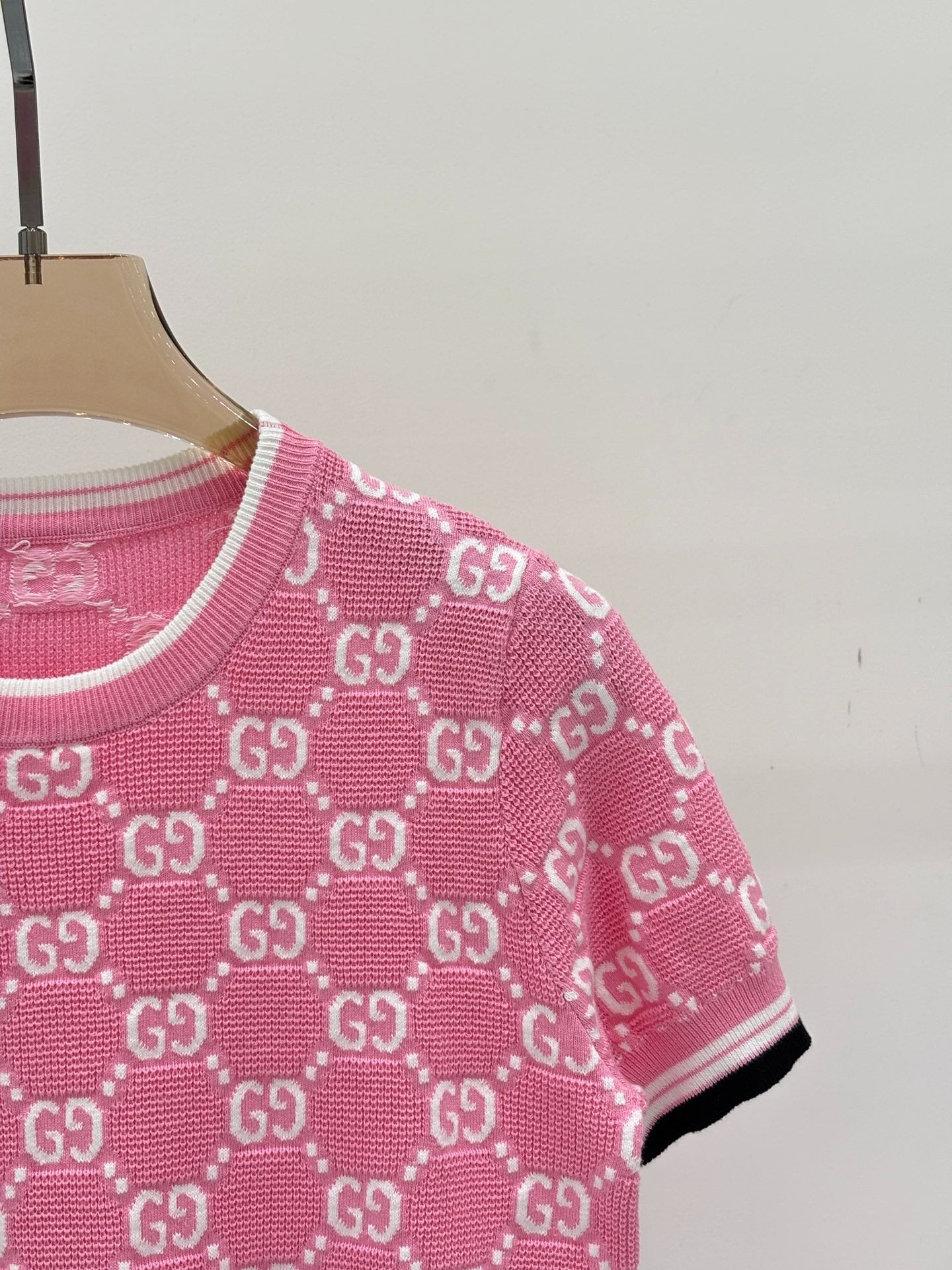 G 25 Early Spring New Appliquéd All-over Print Casual Knit Short Sleeve