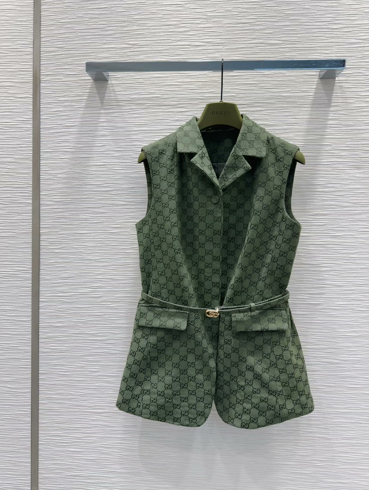25 new letter jacquard belt lapel vest jacket suit