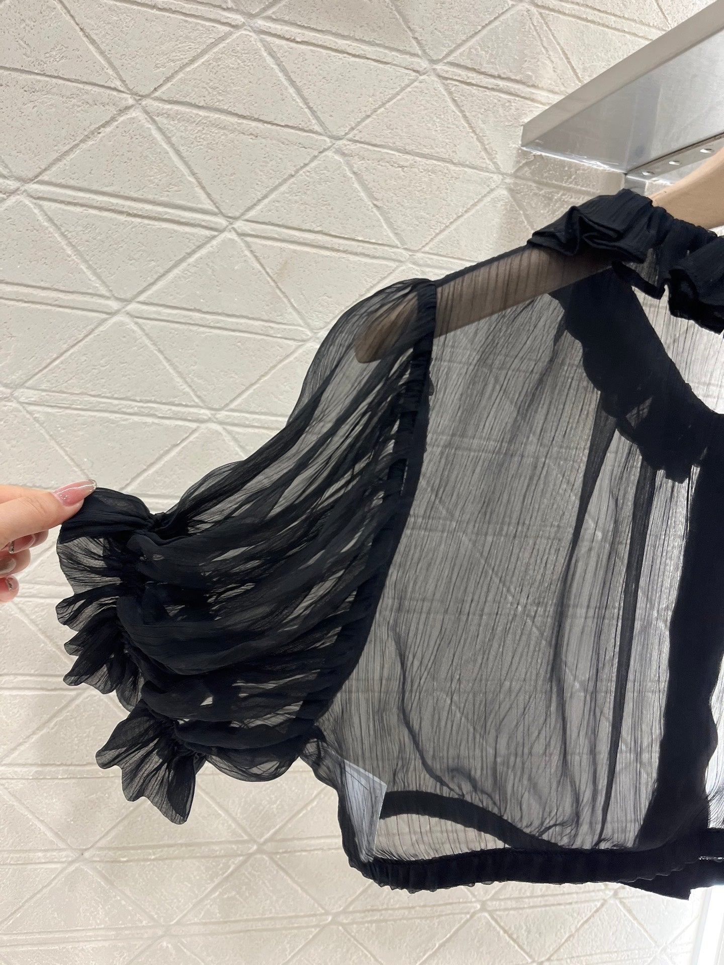 2025 new products Short waist lace see-through top