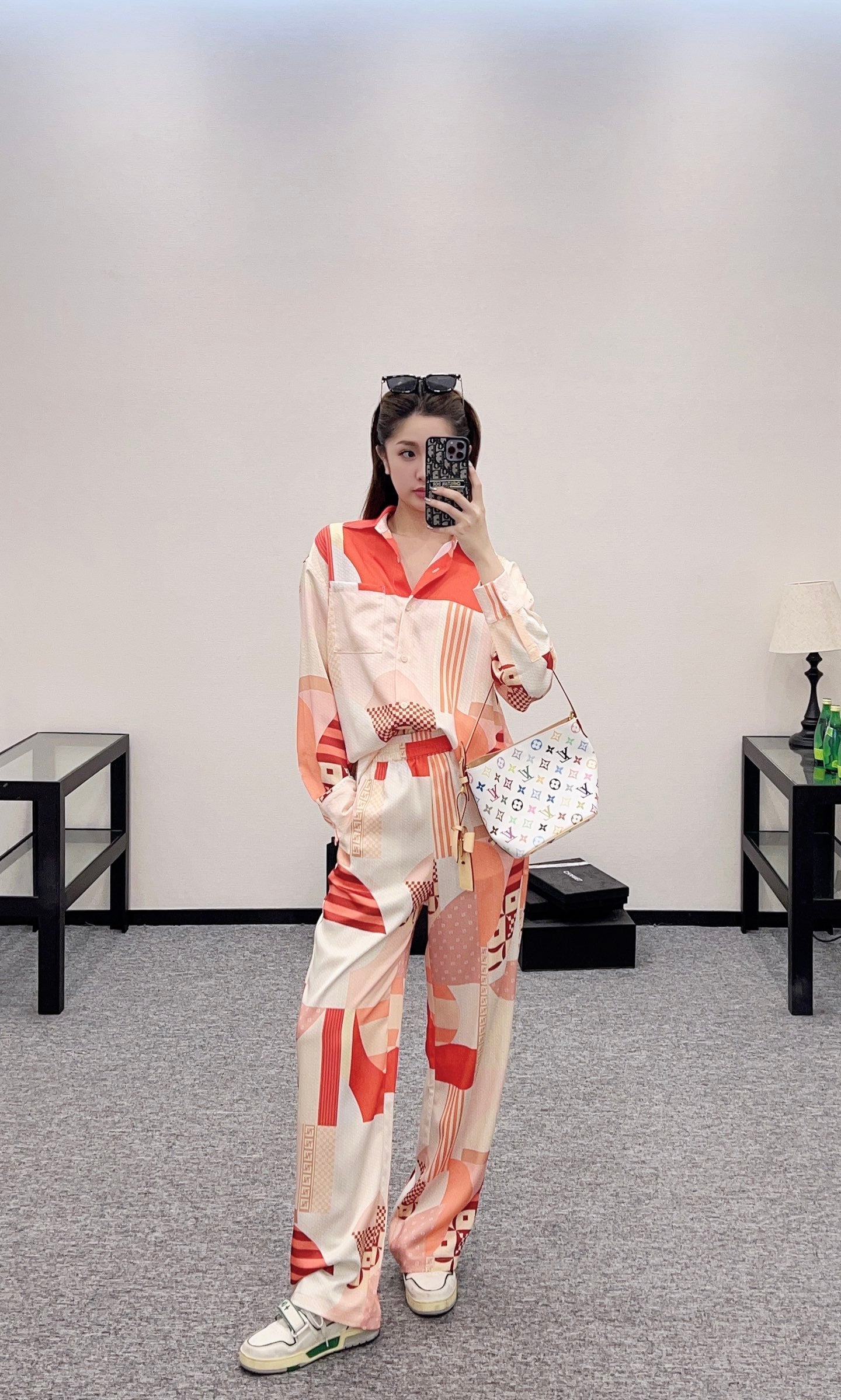 2025 new products are on sale Printed shirt and trousers set