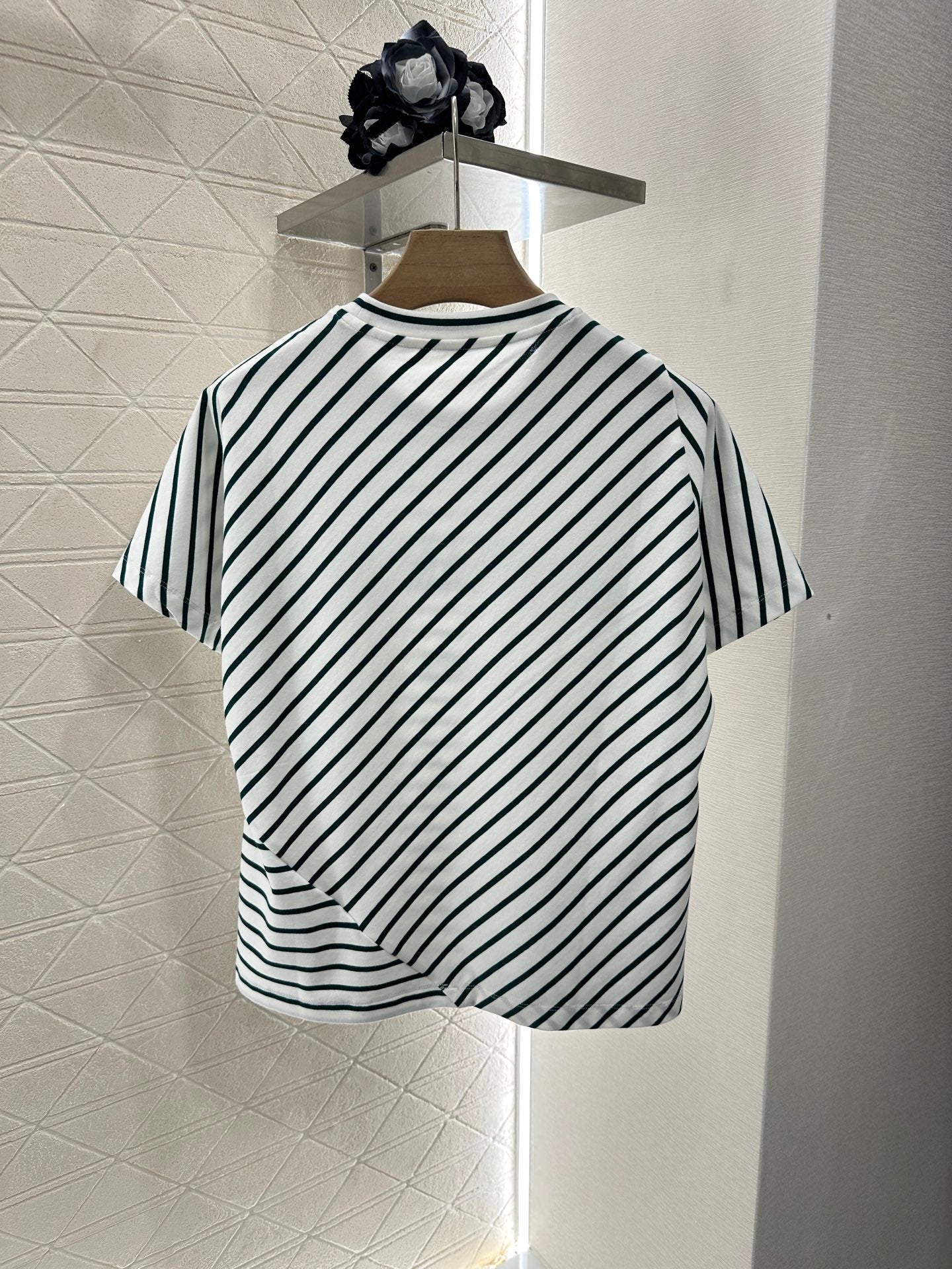 2025 new product Round neck striped short sleeves