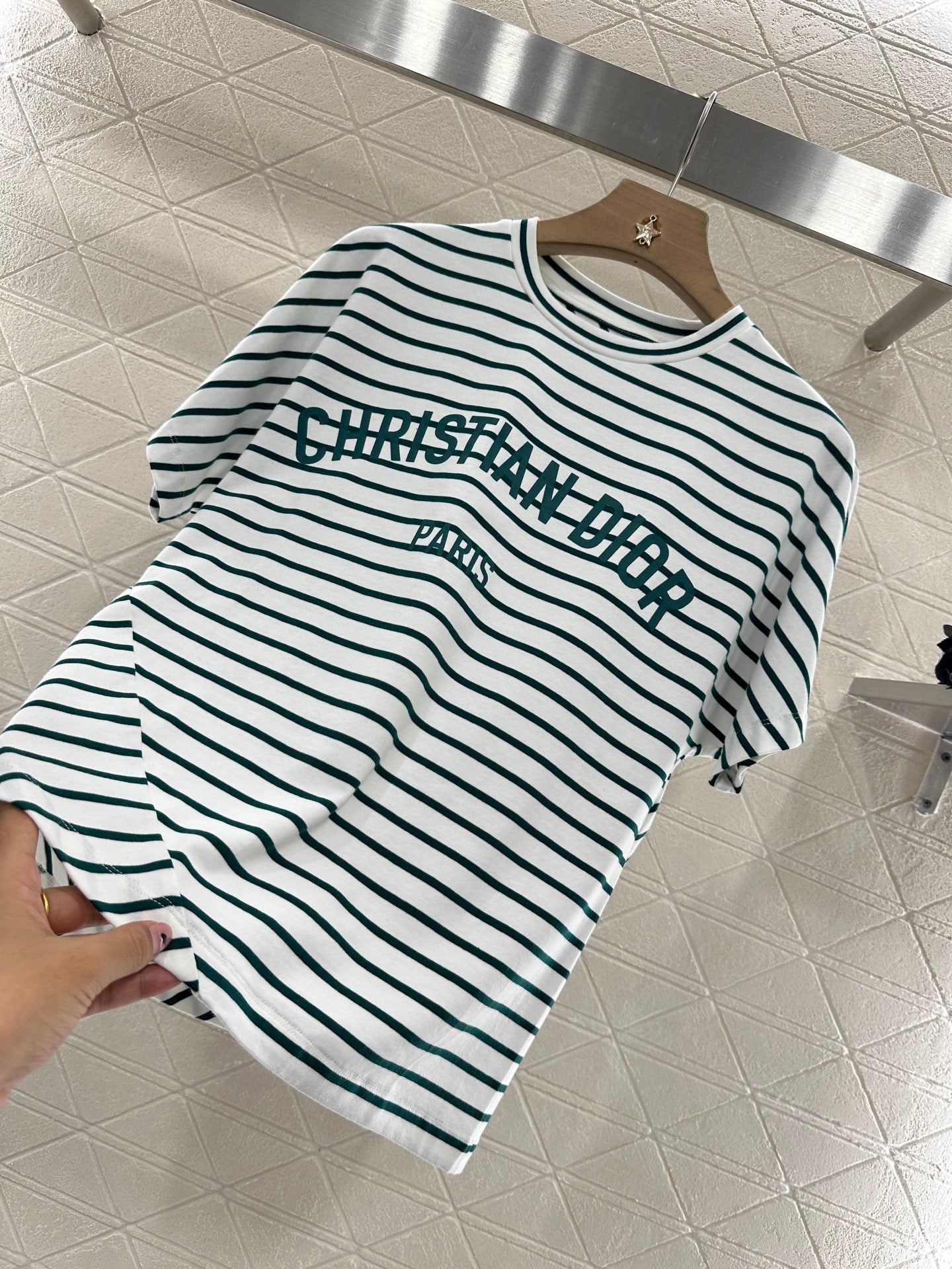 2025 new product Round neck striped short sleeves