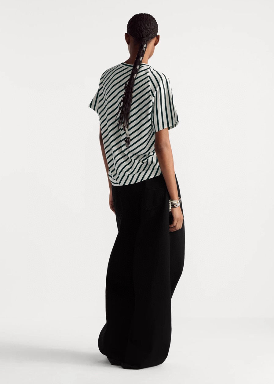 2025 new product Round neck striped short sleeves