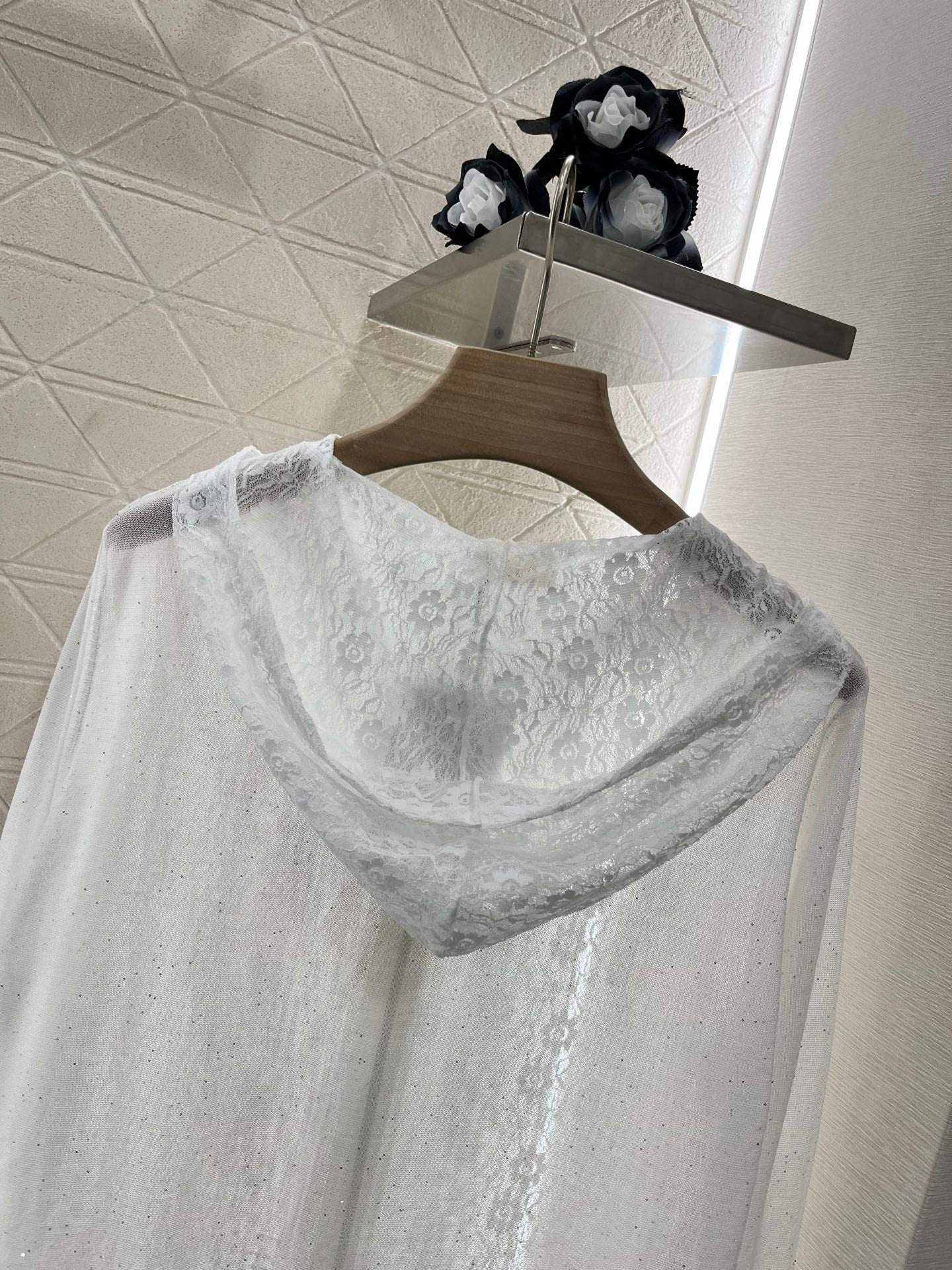 2025 new product Lace hooded cardigan