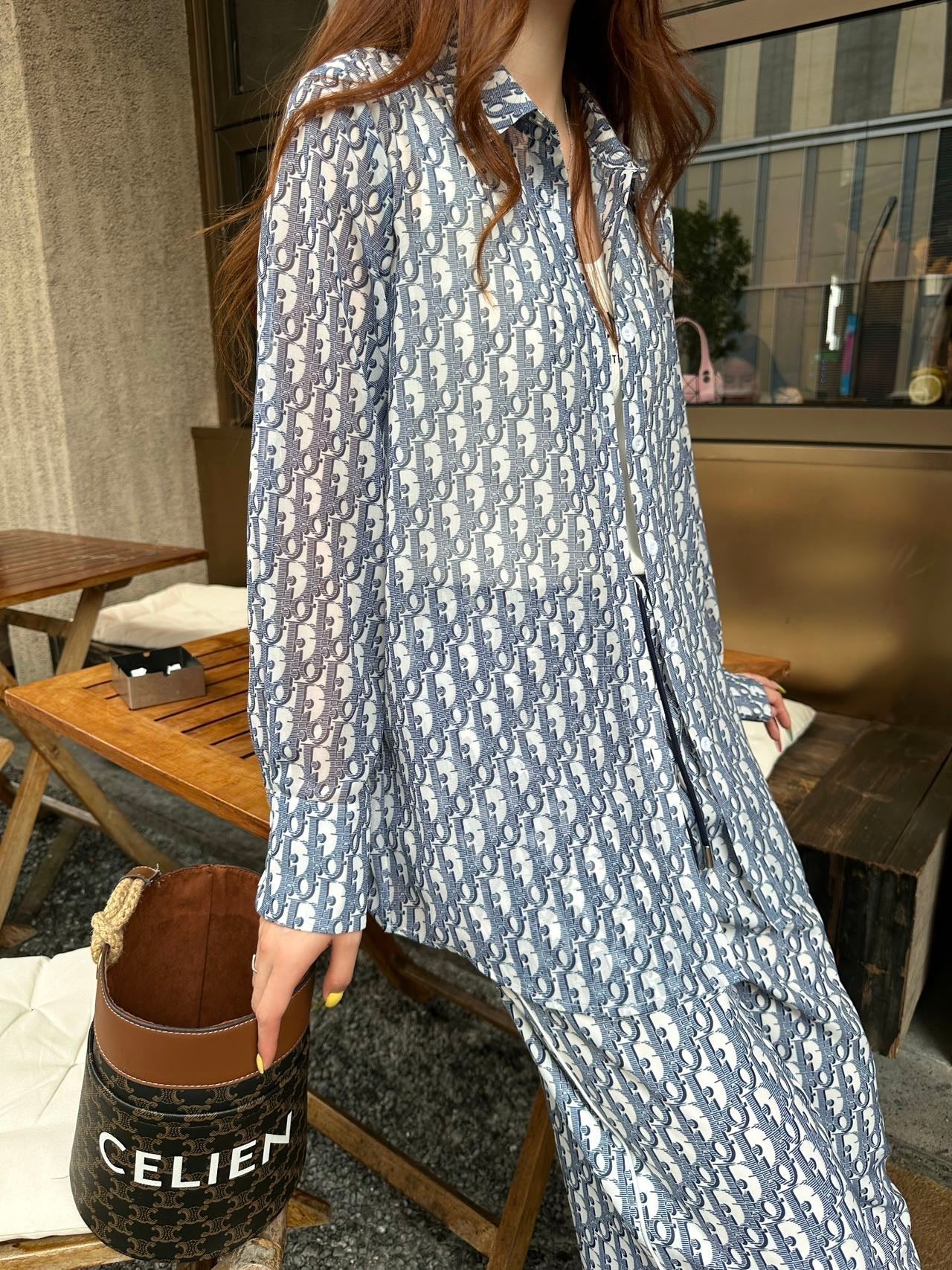 2025 new product Printed shirt and trousers set