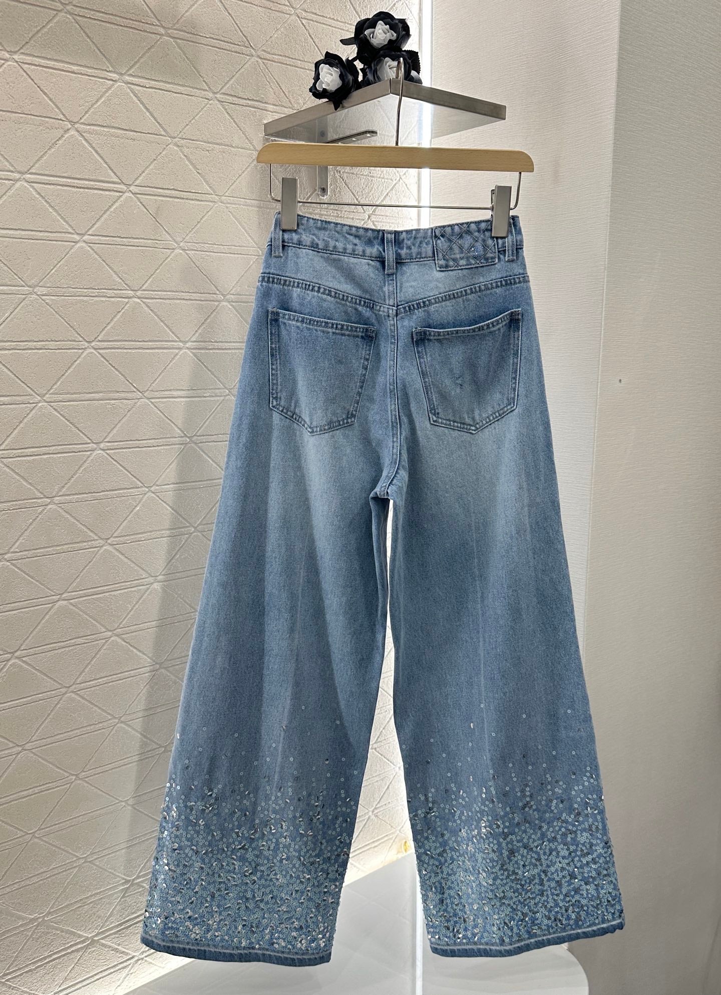 C 2025 new product Heavy sequin jeans
