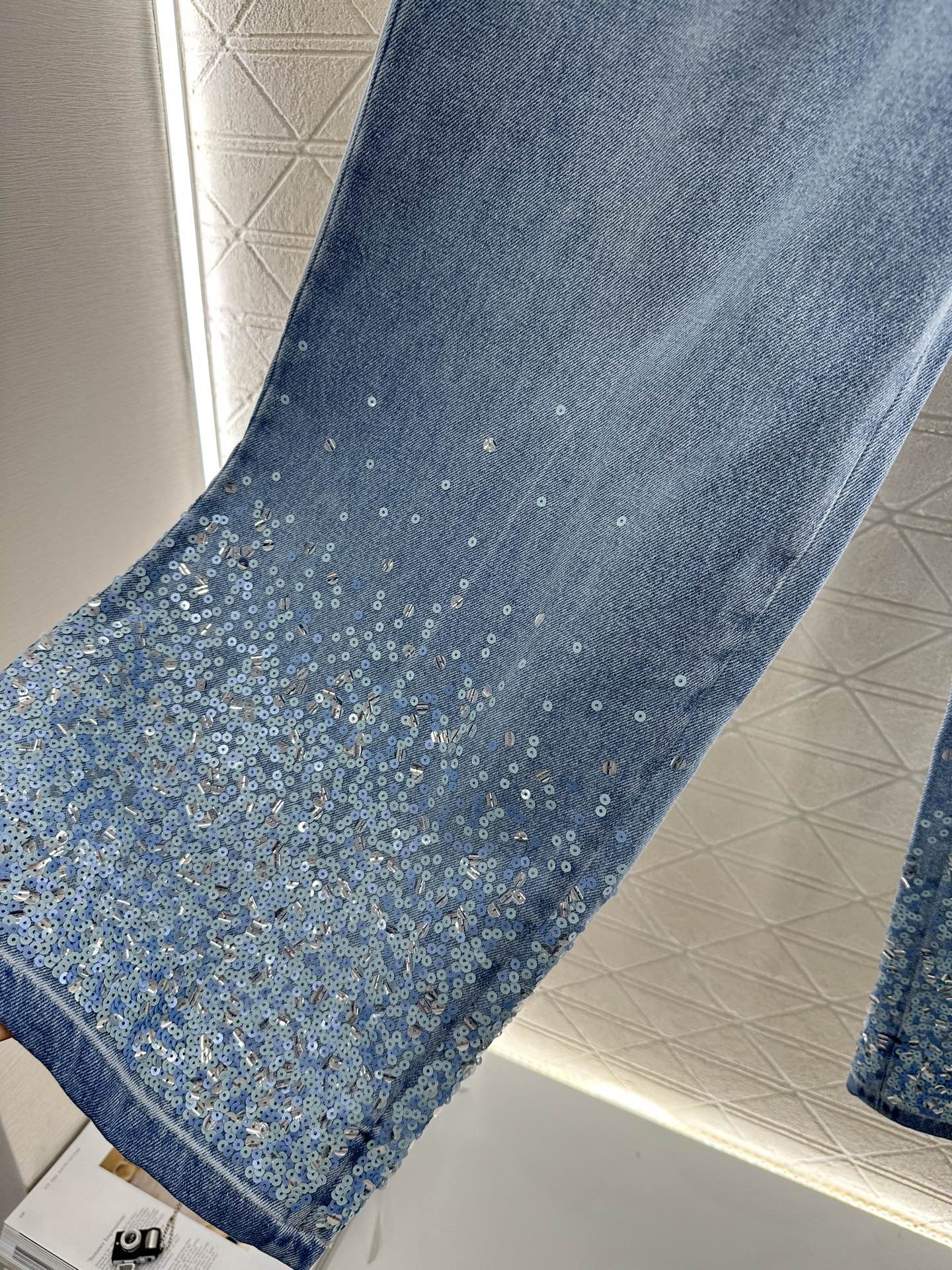 C 2025 new product Heavy sequin jeans