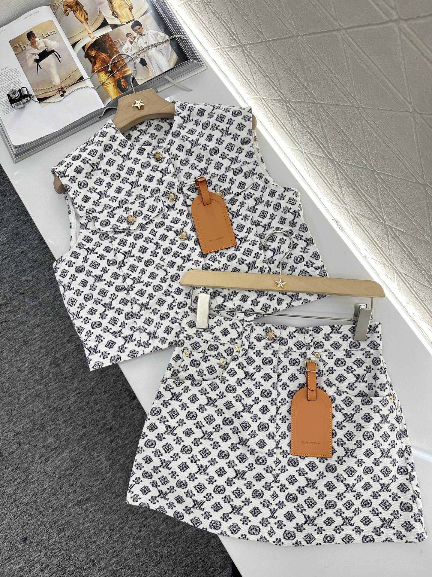 2025 new product Denim vest and short skirt set