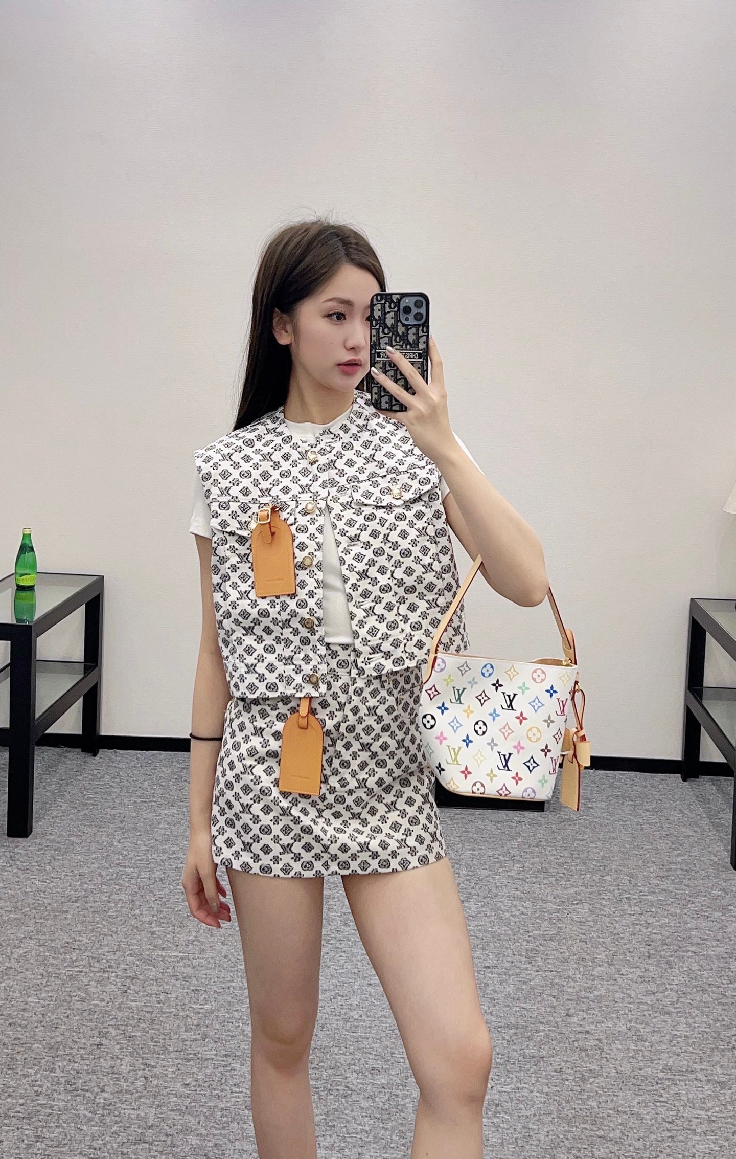 2025 new product Denim vest and short skirt set