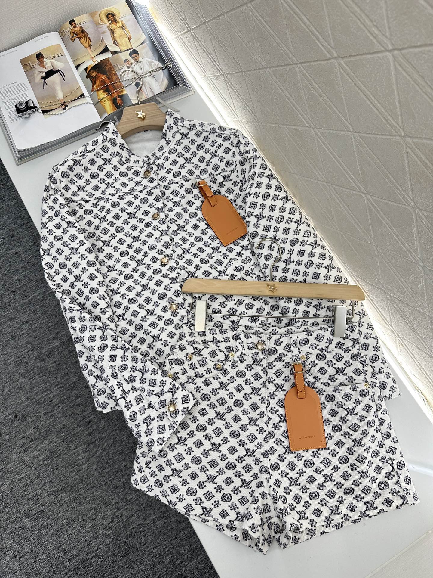 2025 new product Denim jacket and shorts set