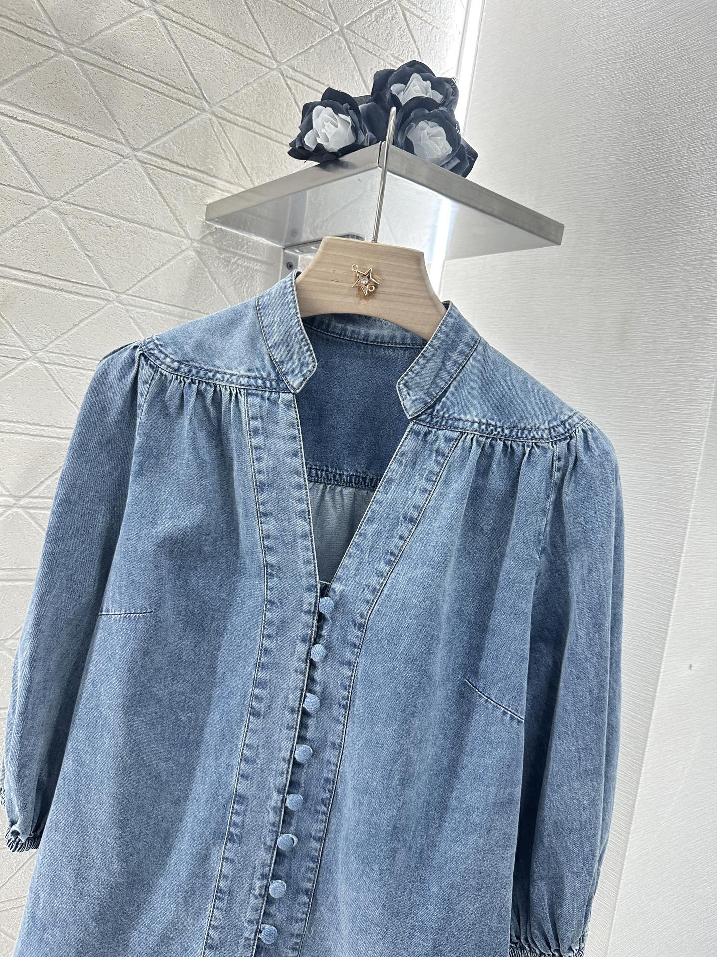 2025 new products Denim top and shorts set