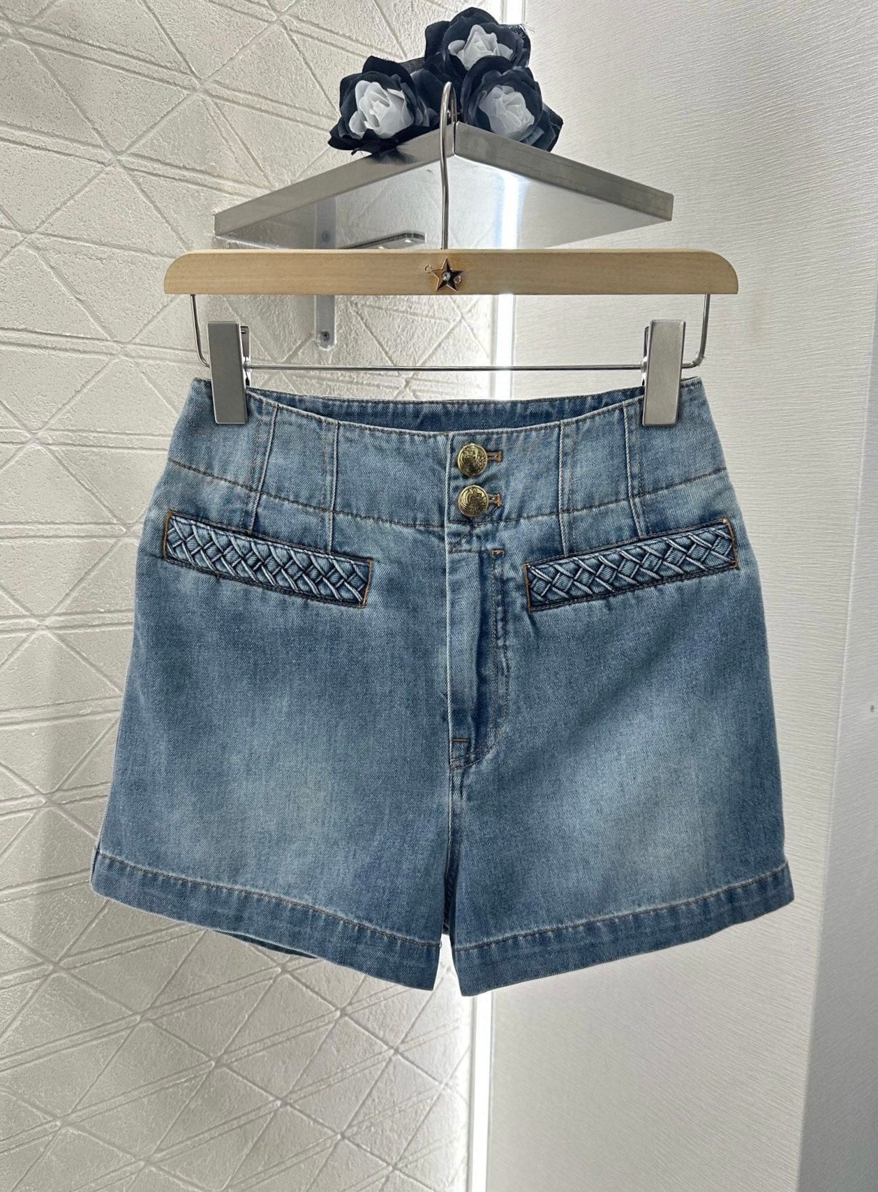 2025 new products Denim top and shorts set