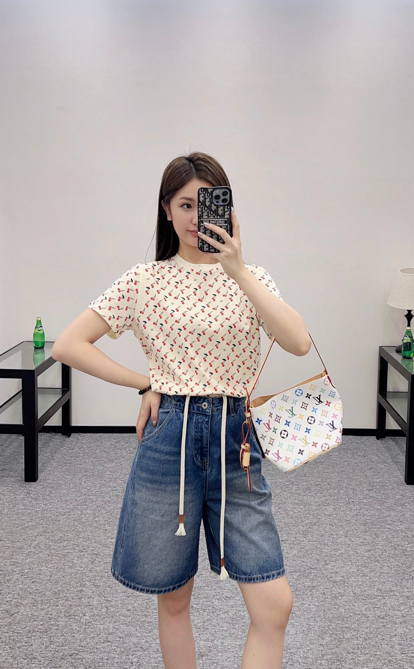 P*♥2025 new products Denim shorts