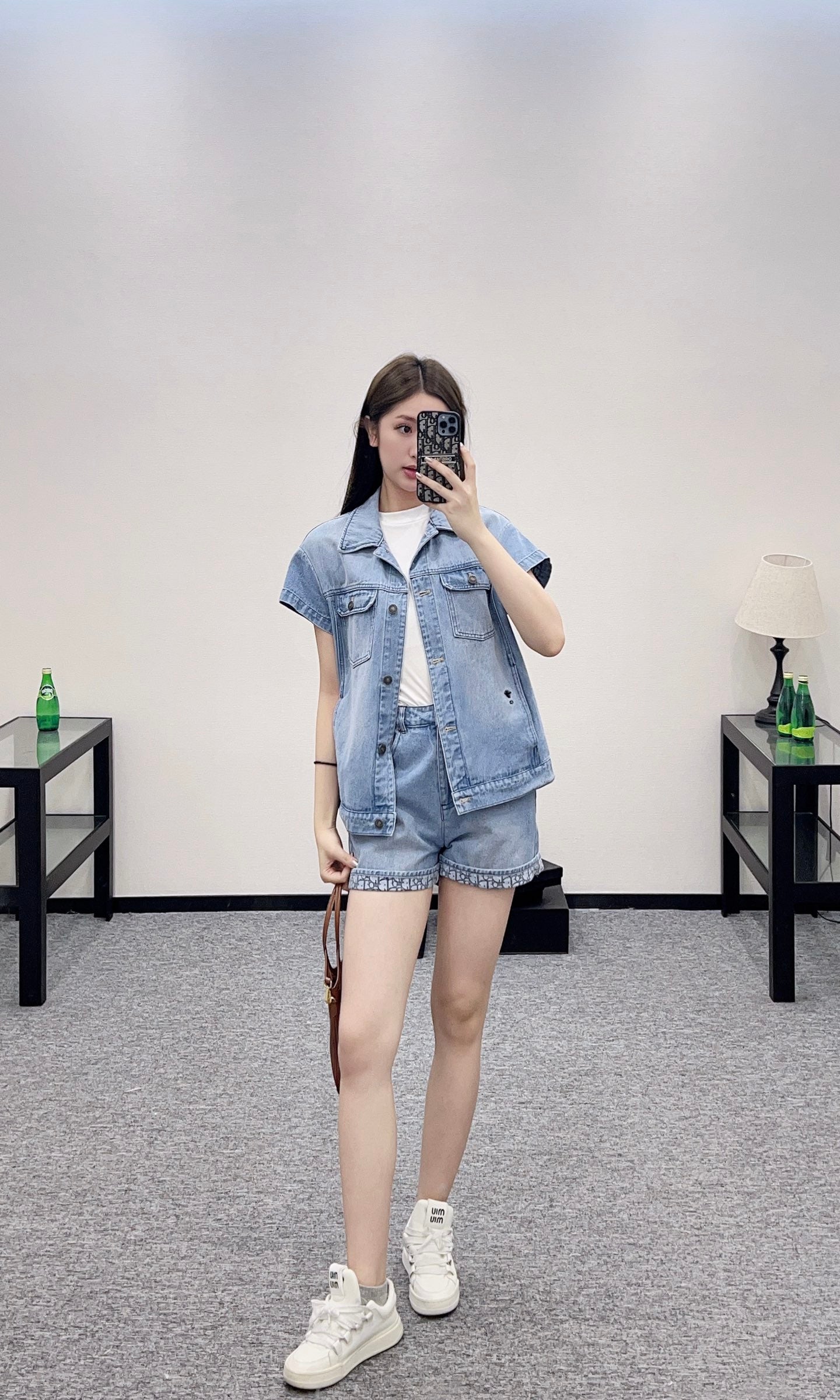 2025 new product Denim jacket and shorts set